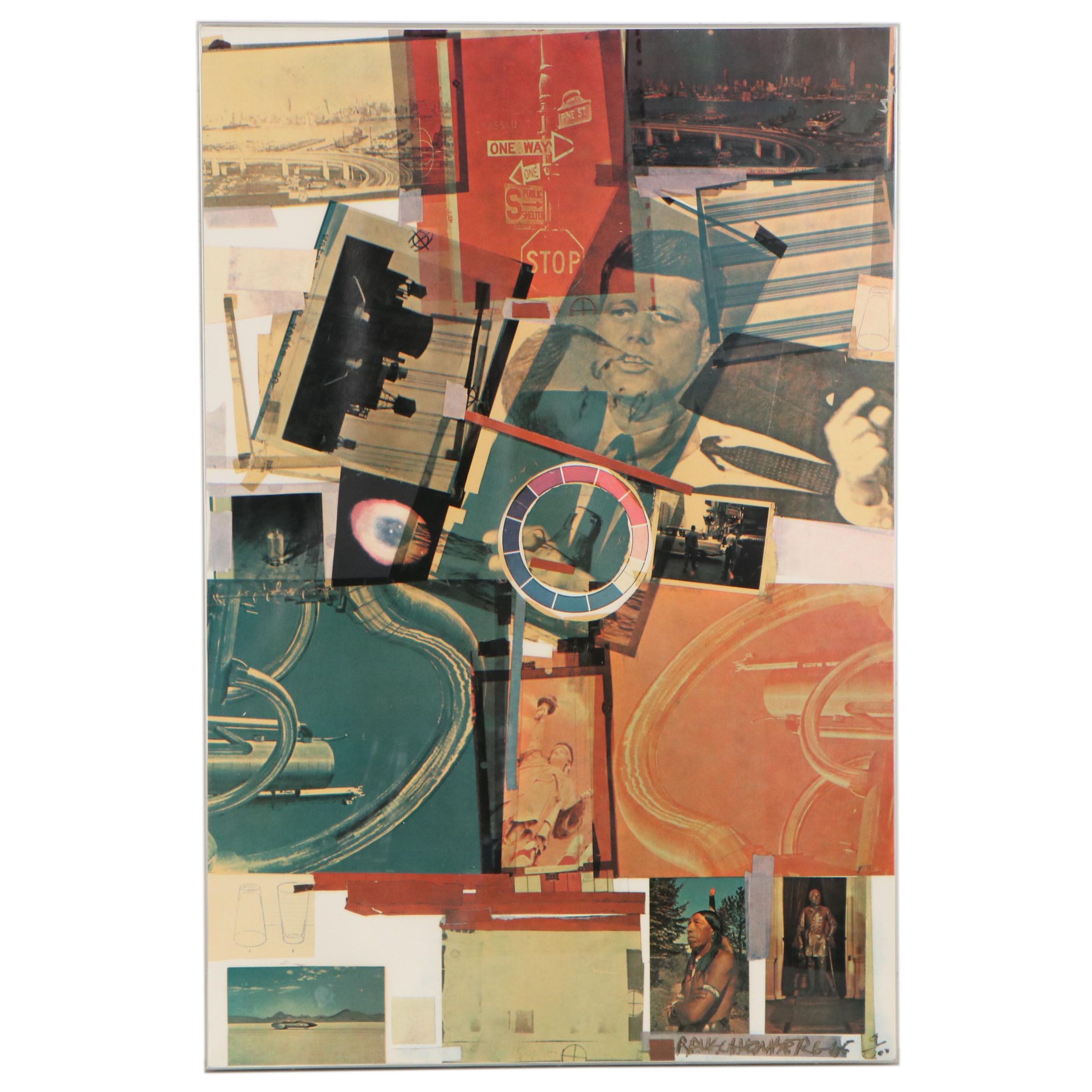 Robert Rauschenberg Mixed Media Print "Core," 1965