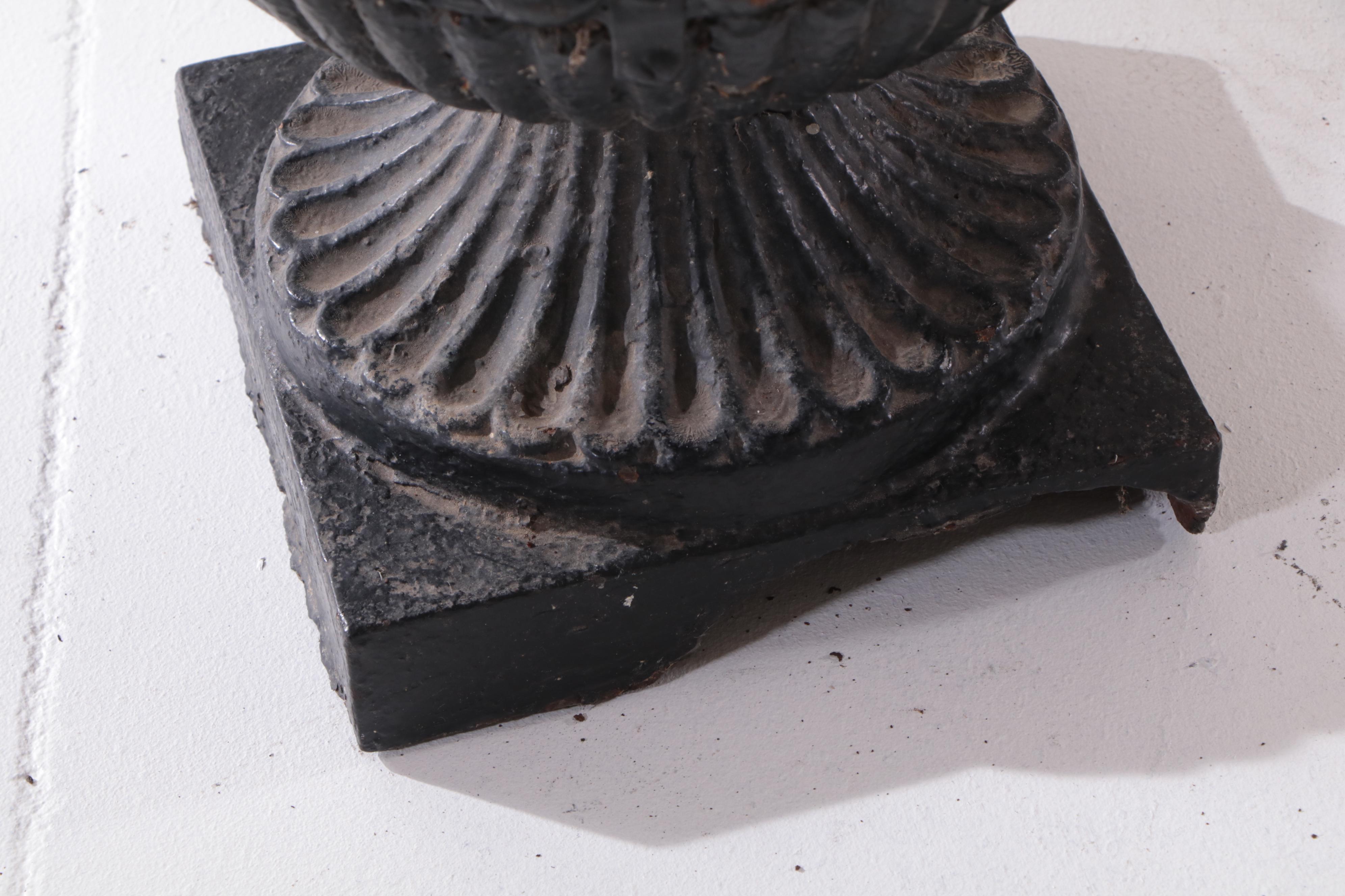 Victorian Architectural Salvage Cast Iron Post Toppers and Finial