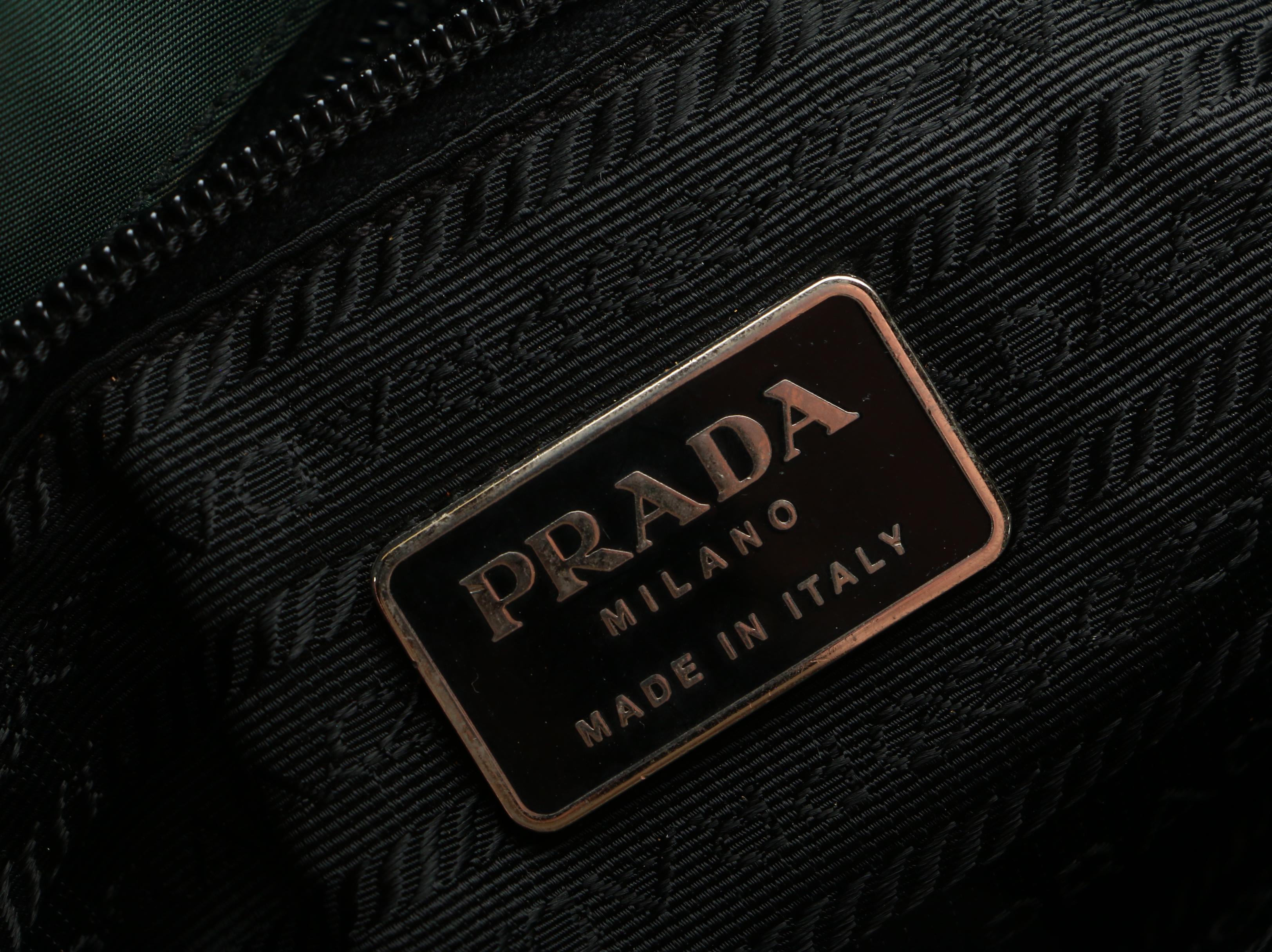Prada Green Nylon Zip Tote