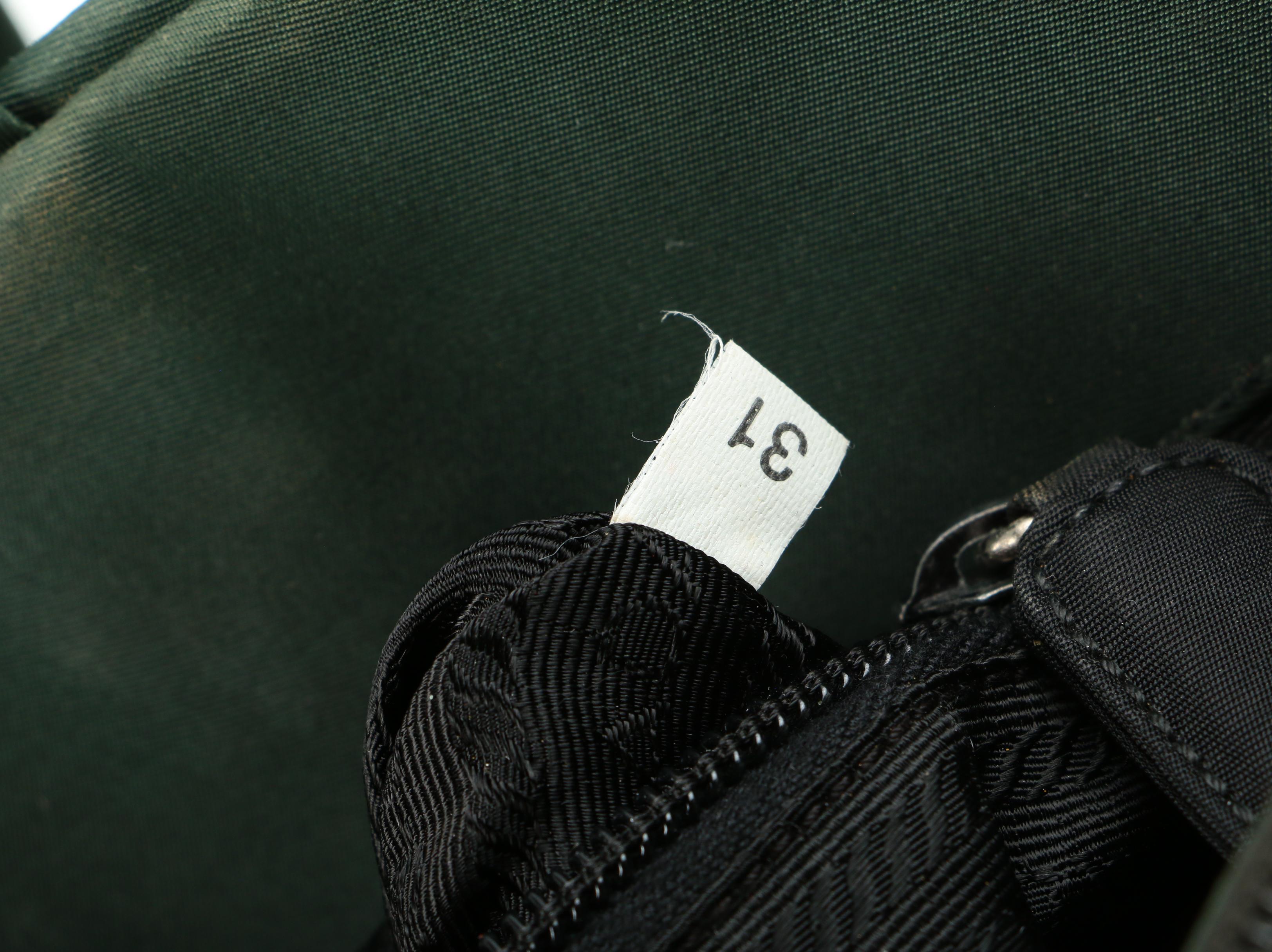 Prada Green Nylon Zip Tote