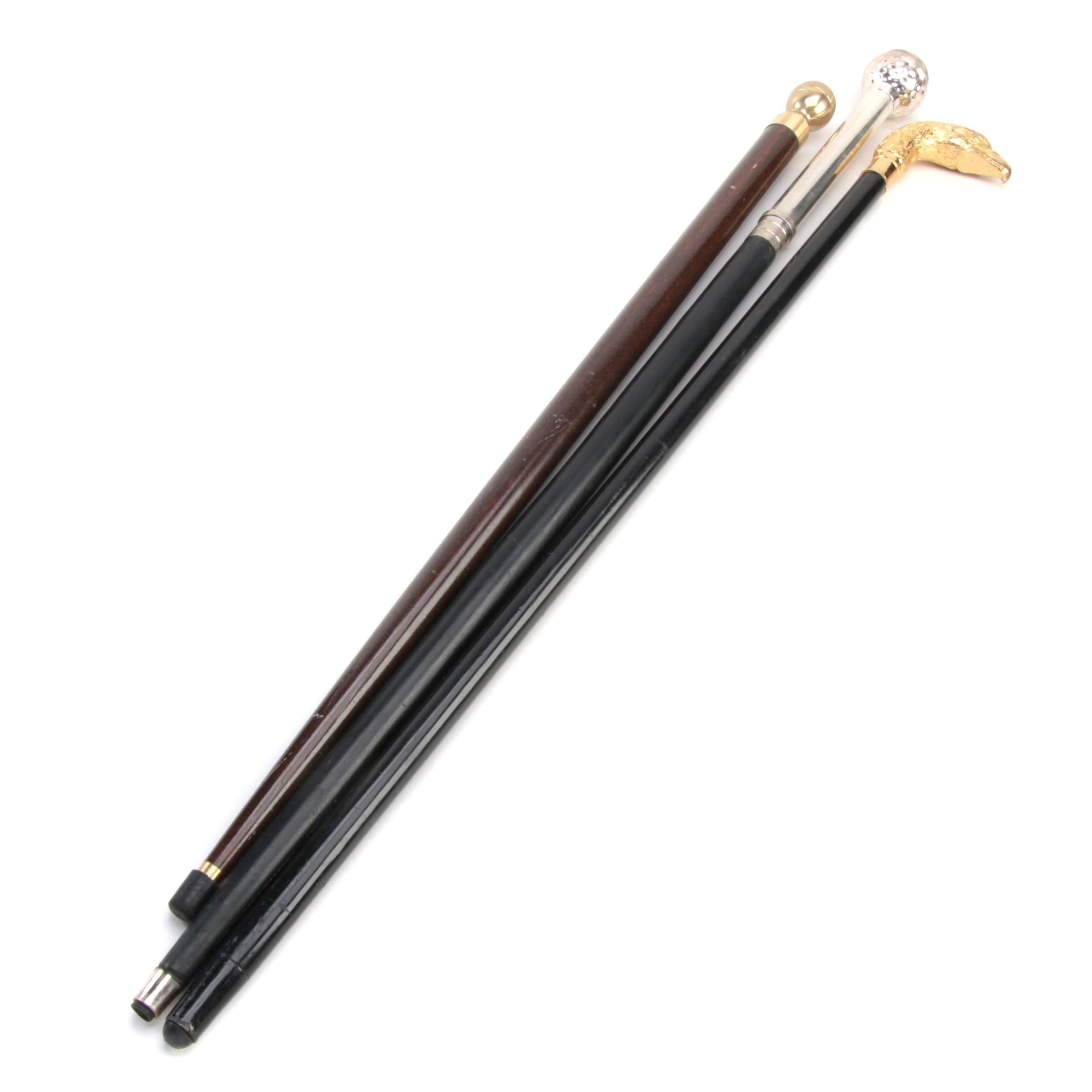 Keuffel & Esser Compass Cane with Eagle Head and Brass Ball Walking Sticks