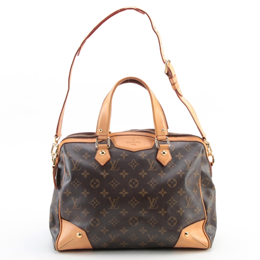 Louis Vuitton Retiro PM Bag in Monogram Canvas and Vachetta Leather with Strap