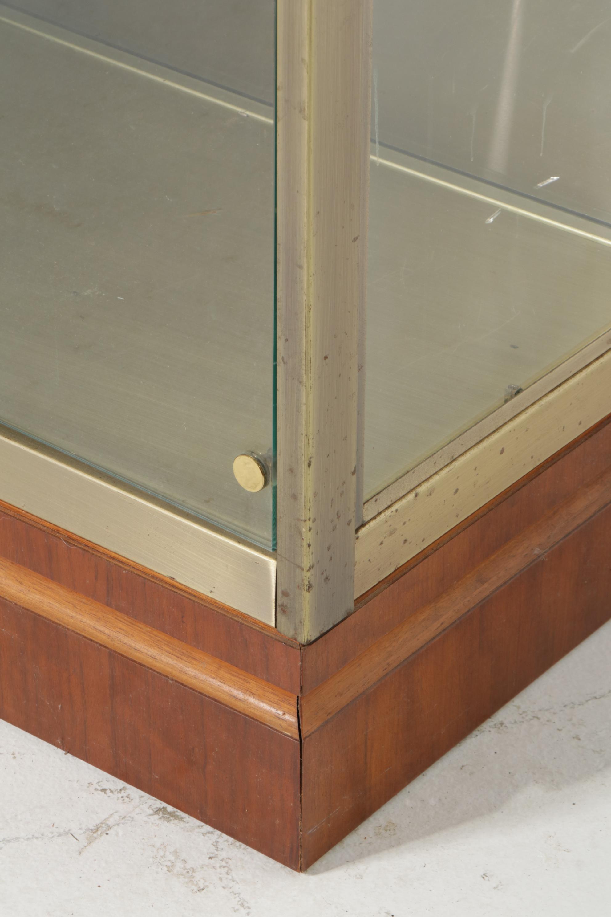 Illuminated Brass Display Cabinet