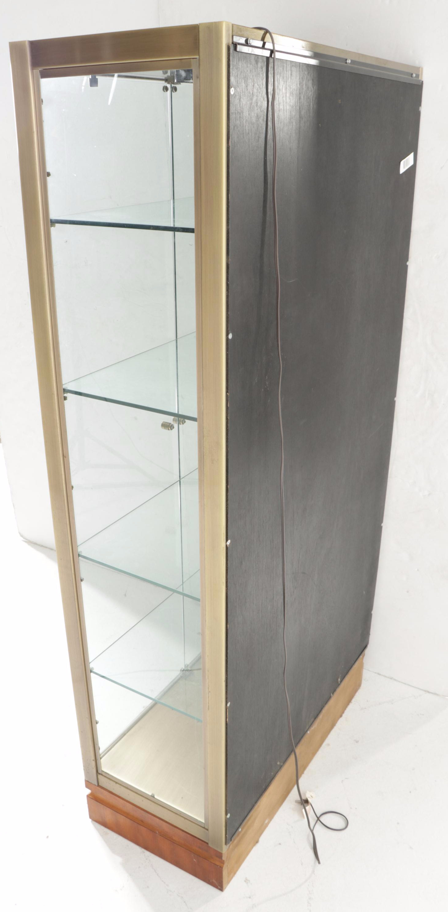Illuminated Brass Display Cabinet