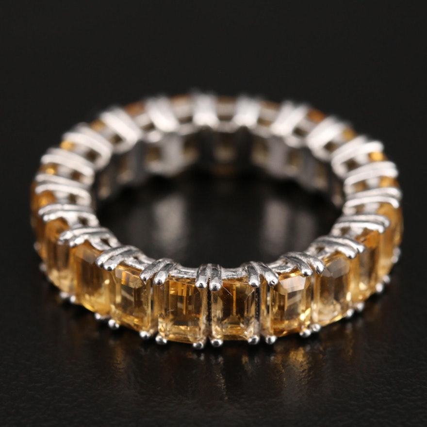 Sterling Citrine Eternity Band