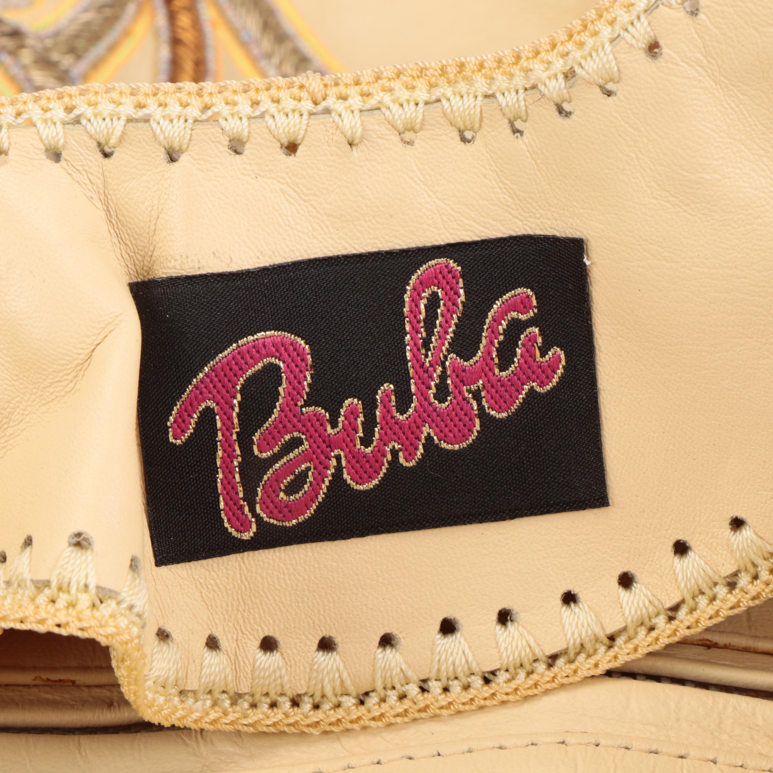 Buba London Sequin and Metalwork Embroidered Leather Tote and Shoulder Bag