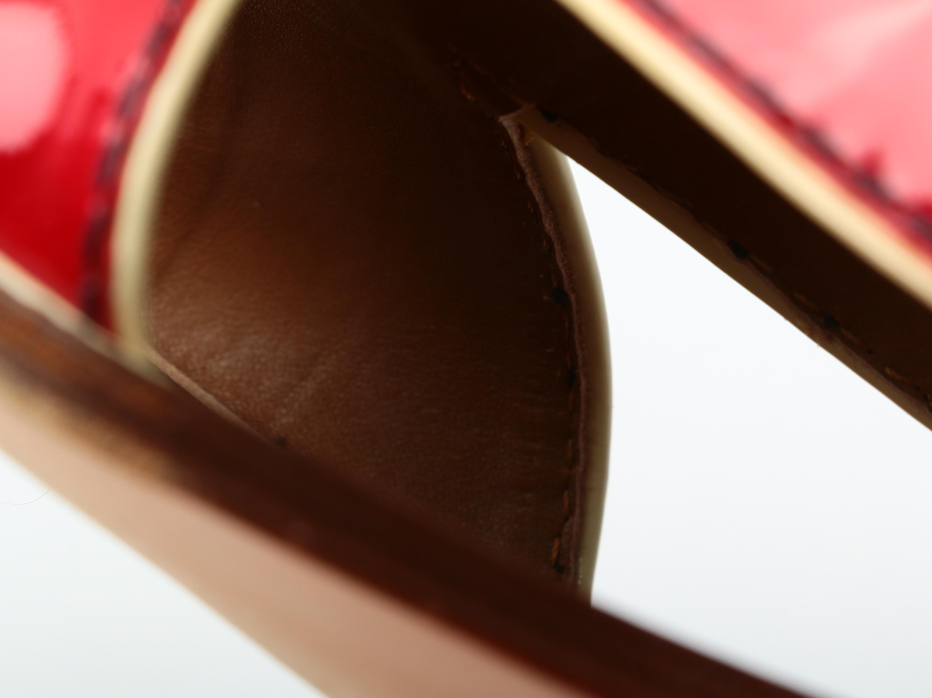 Prada Multicolor Patent Leather Low-Heeled Sandals with Box