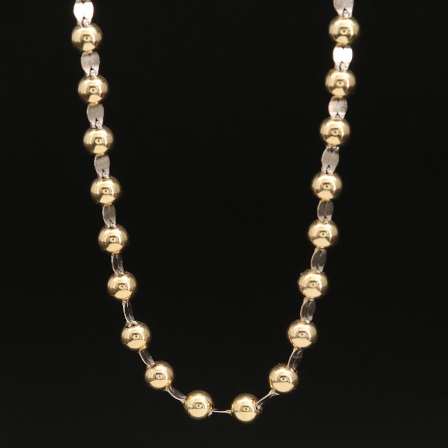 Italian 14K Beaded Necklace