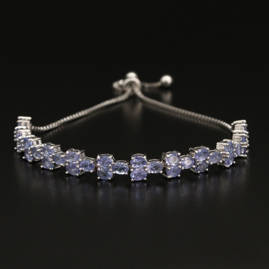 Sterling Silver Tanzanite Bolo Bracelet