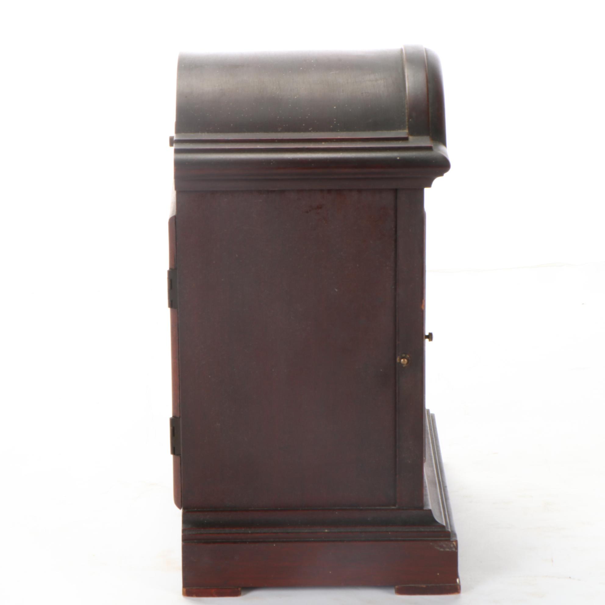 Junghans German Mahogany Wood Mantel Clock, Early to Mid 20th Century