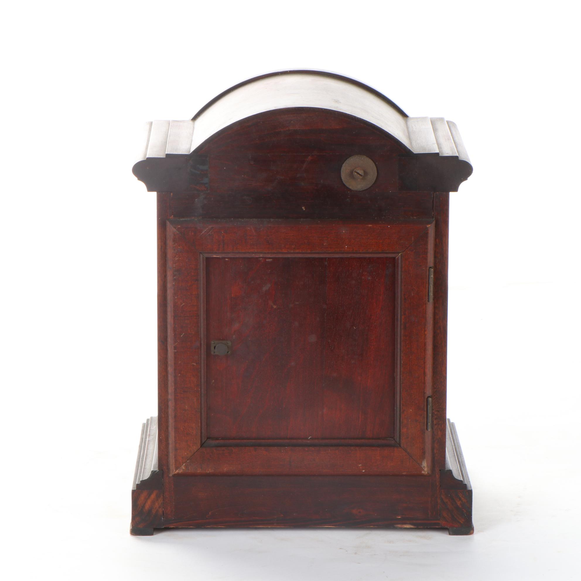 Junghans German Mahogany Wood Mantel Clock, Early to Mid 20th Century