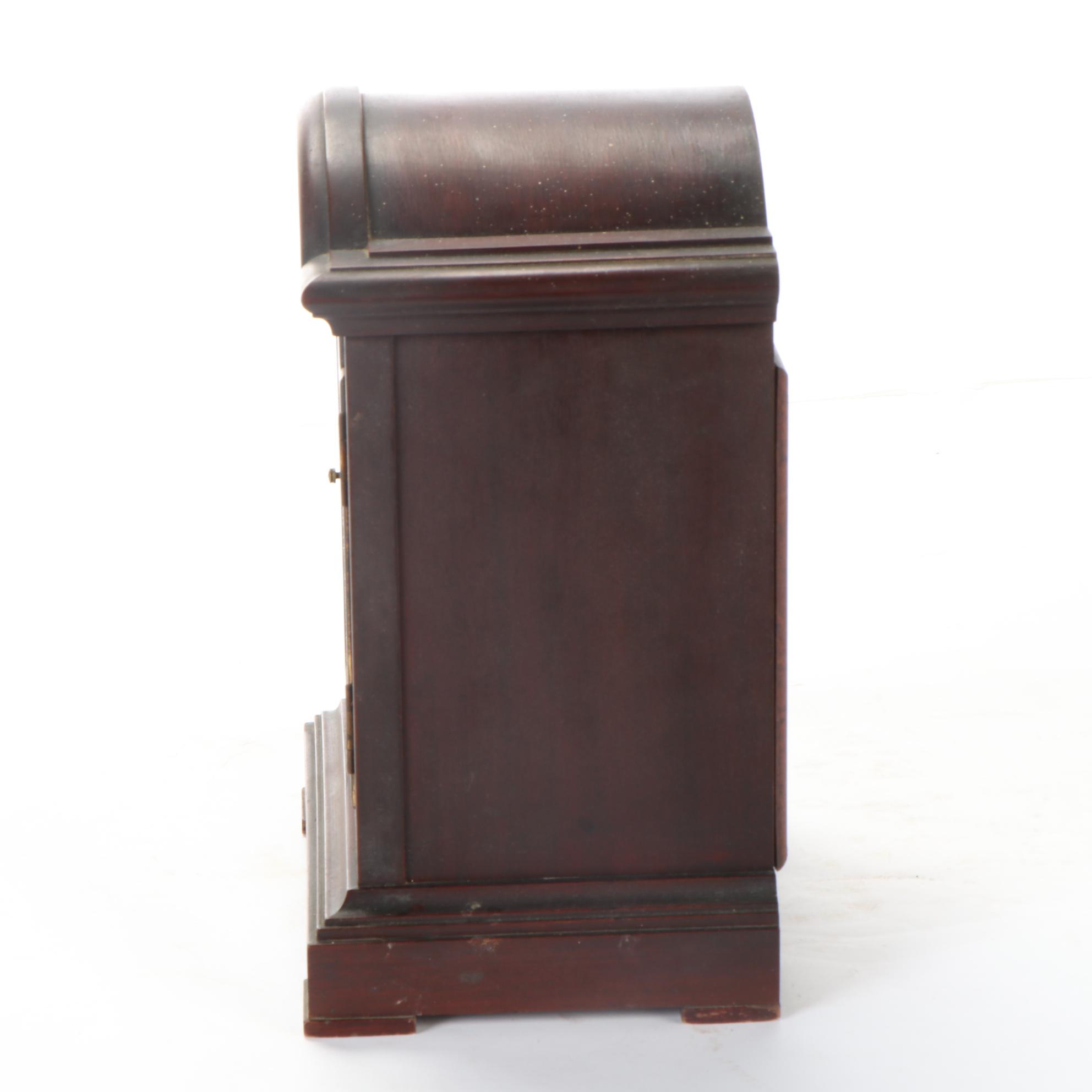 Junghans German Mahogany Wood Mantel Clock, Early to Mid 20th Century