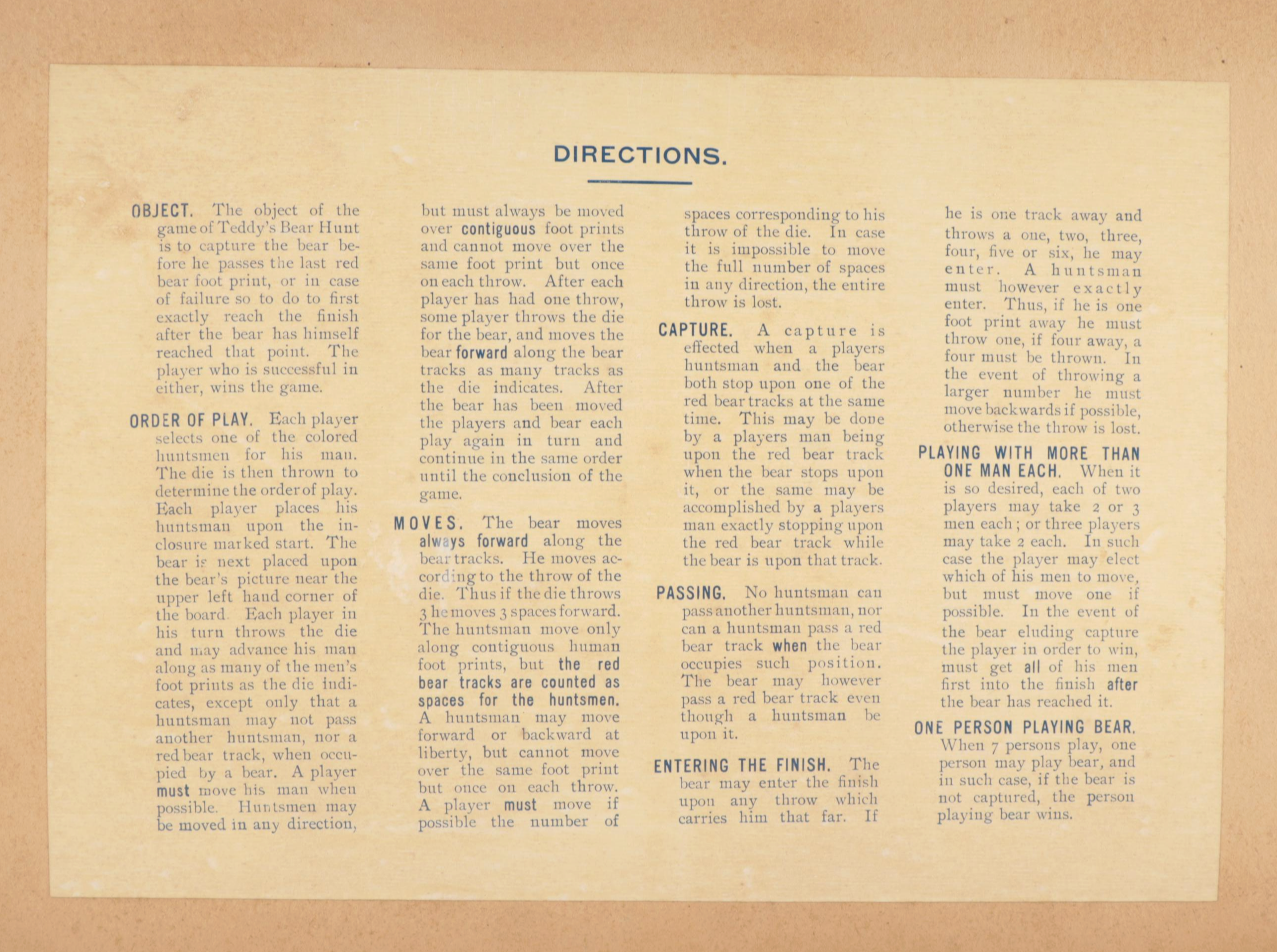 Bowers & Hard Theodore Roosevelt "Teddy's Bear Hunt" Board Game, 1907