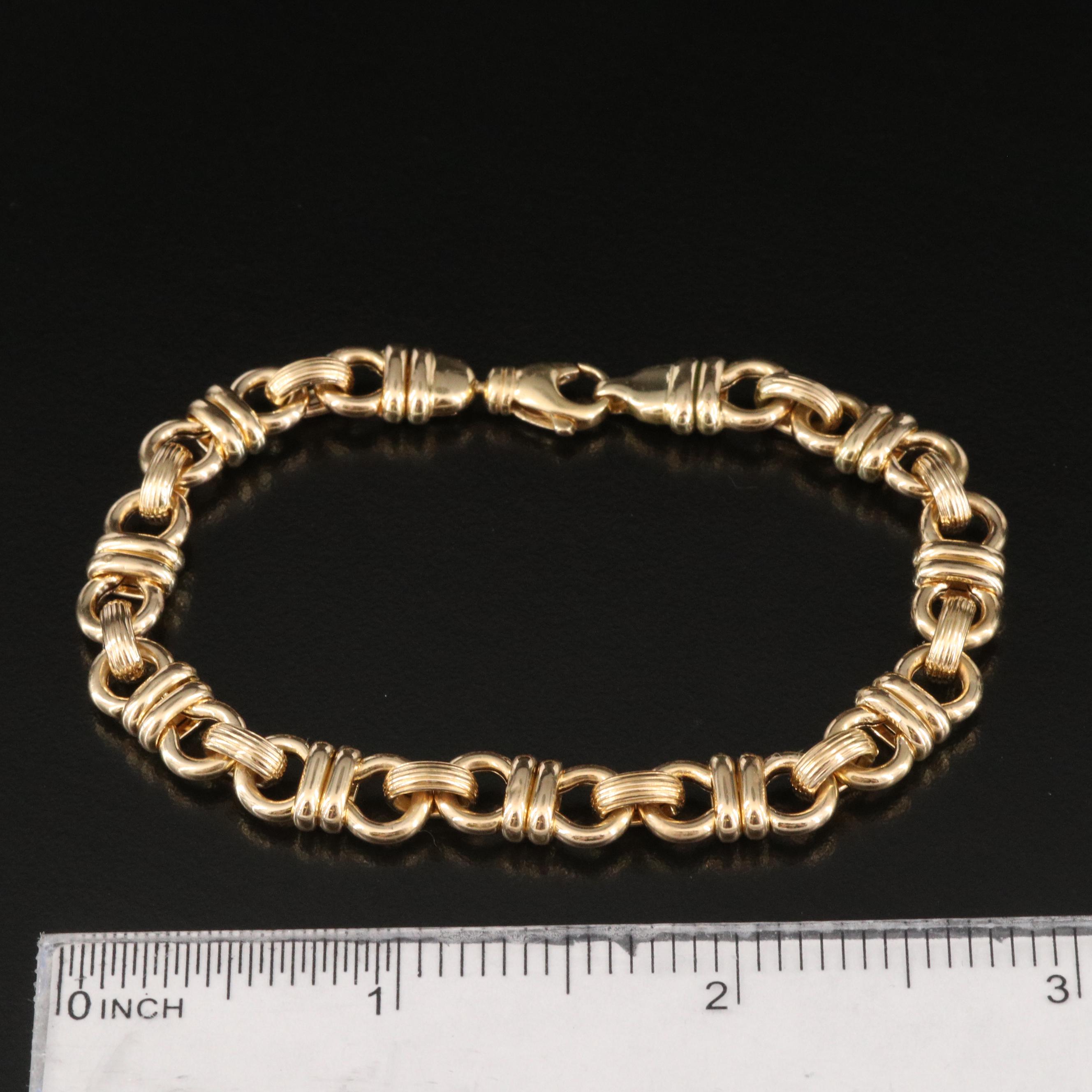 Italian 18K Double Circle Link Bracelet