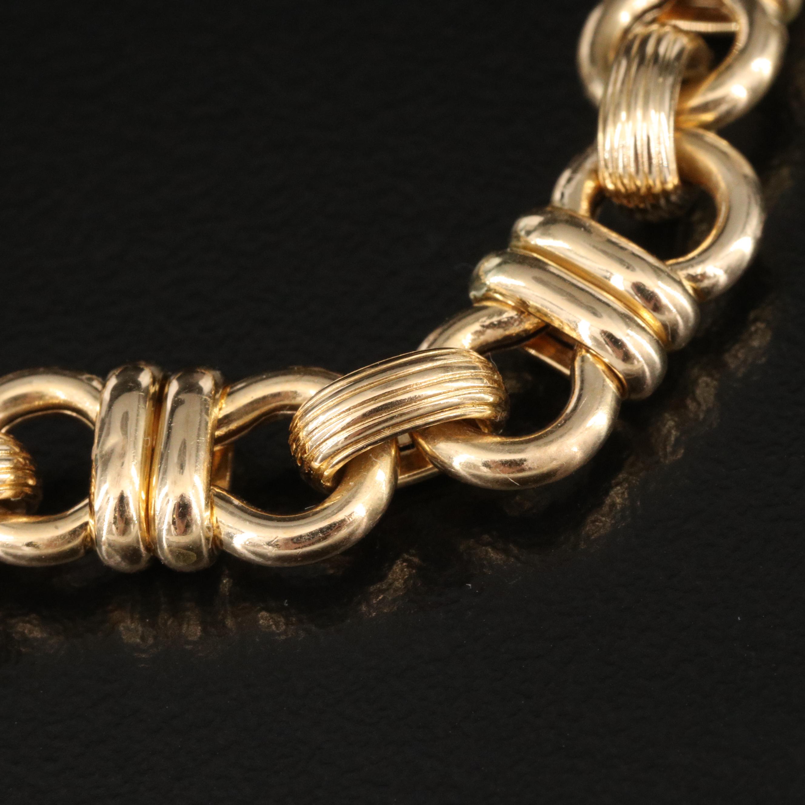 Italian 18K Double Circle Link Bracelet