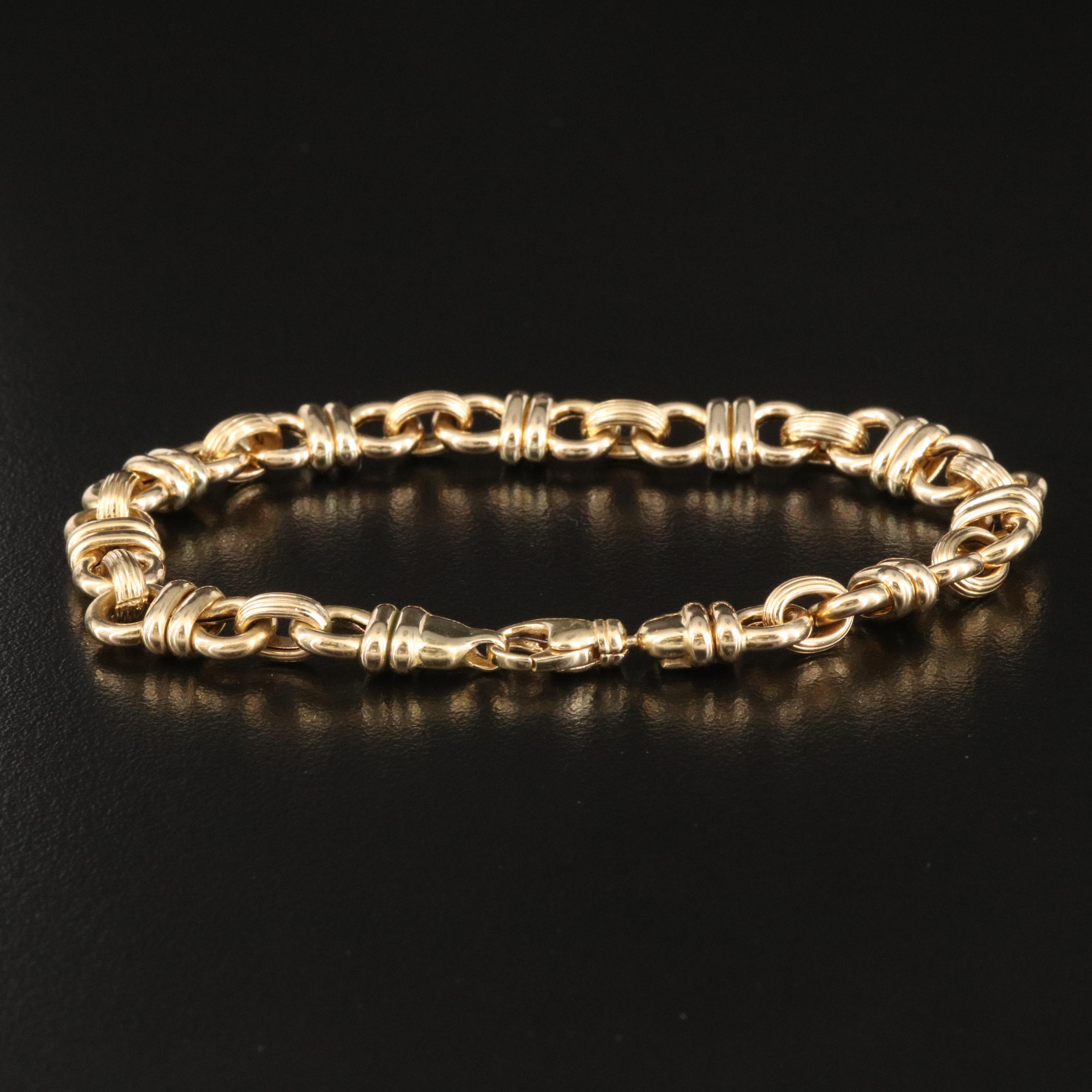 Italian 18K Double Circle Link Bracelet