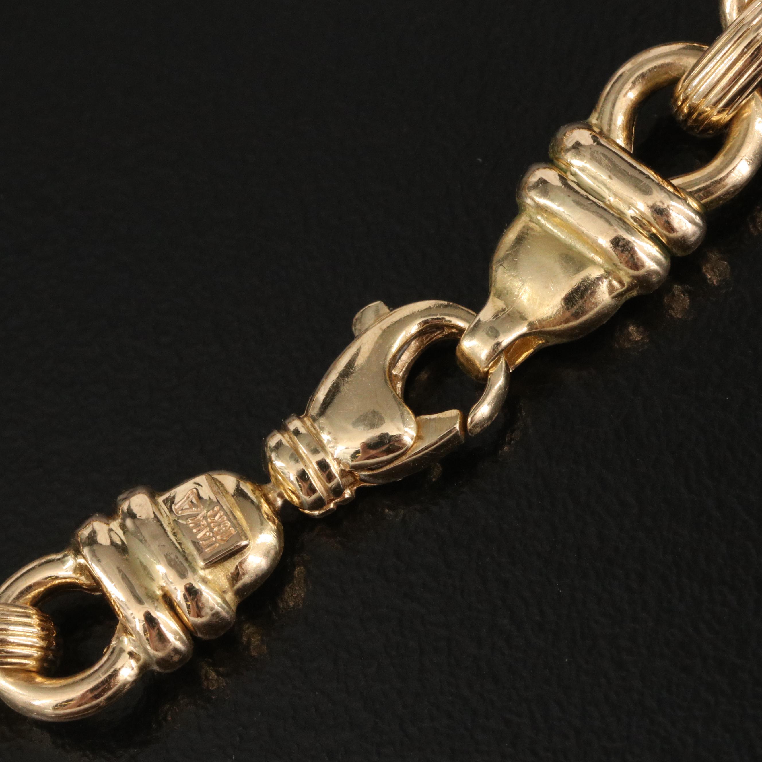 Italian 18K Double Circle Link Bracelet