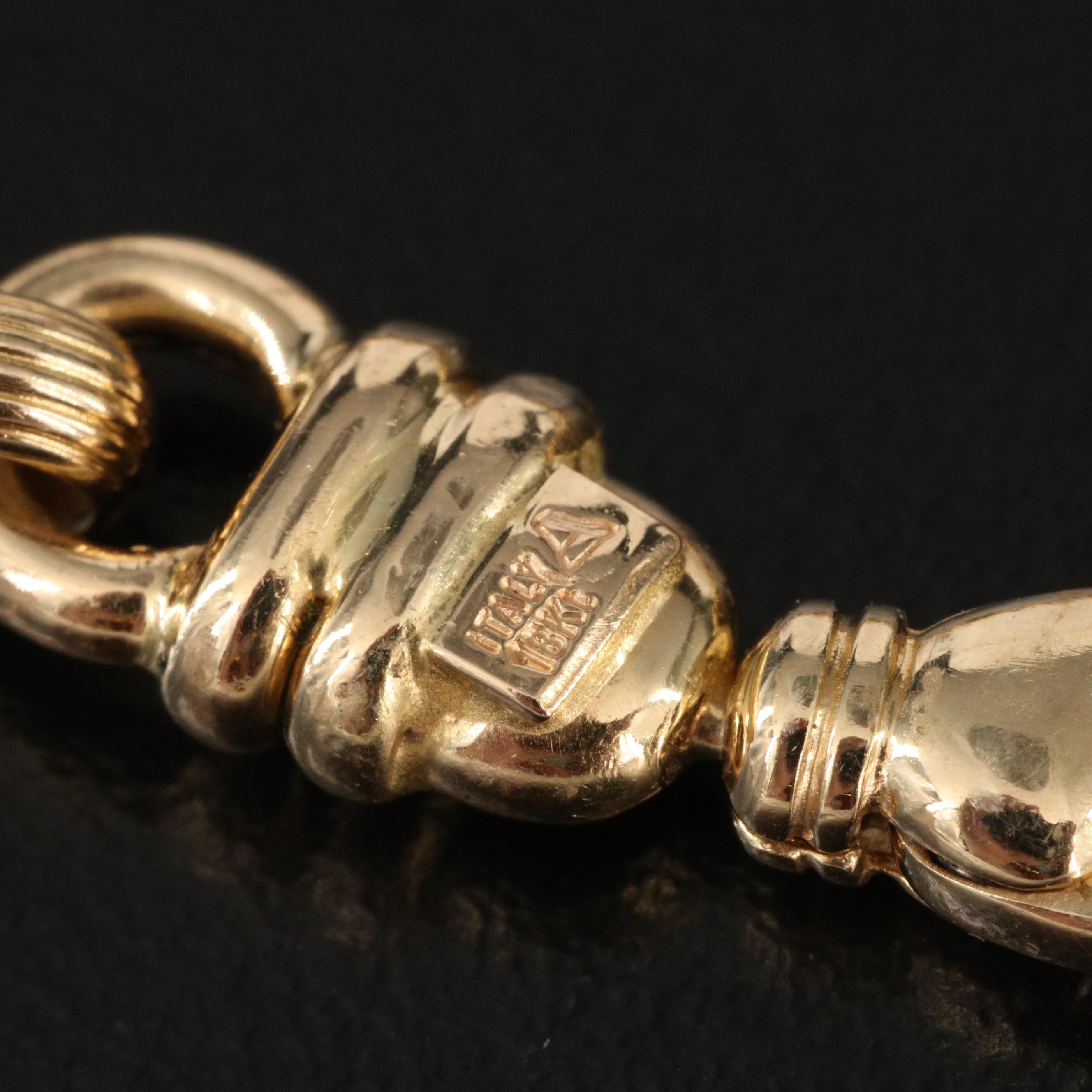 Italian 18K Double Circle Link Bracelet