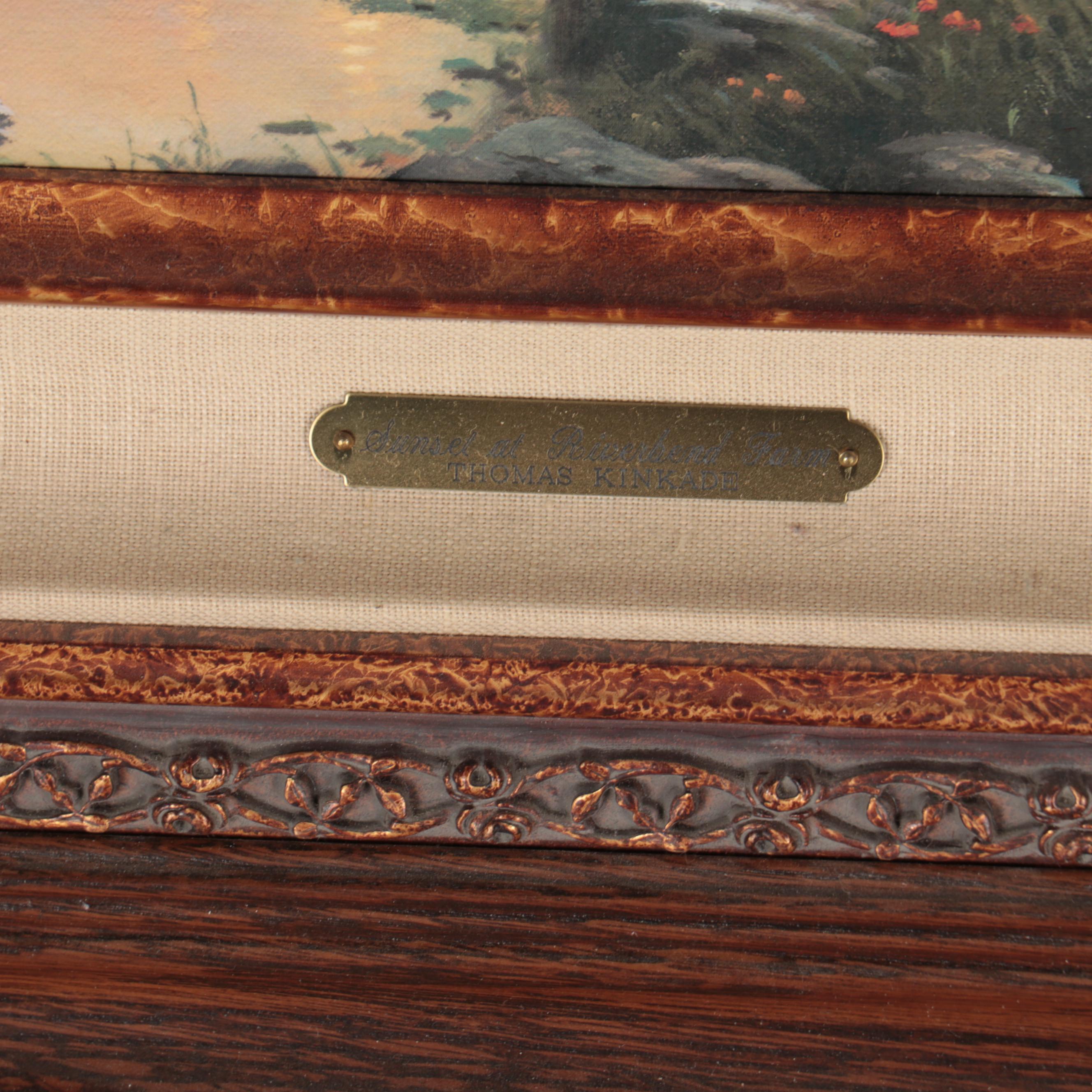 Thomas Kinkade Embellished Offset Lithograph "Sunset at Riverbend Farm"