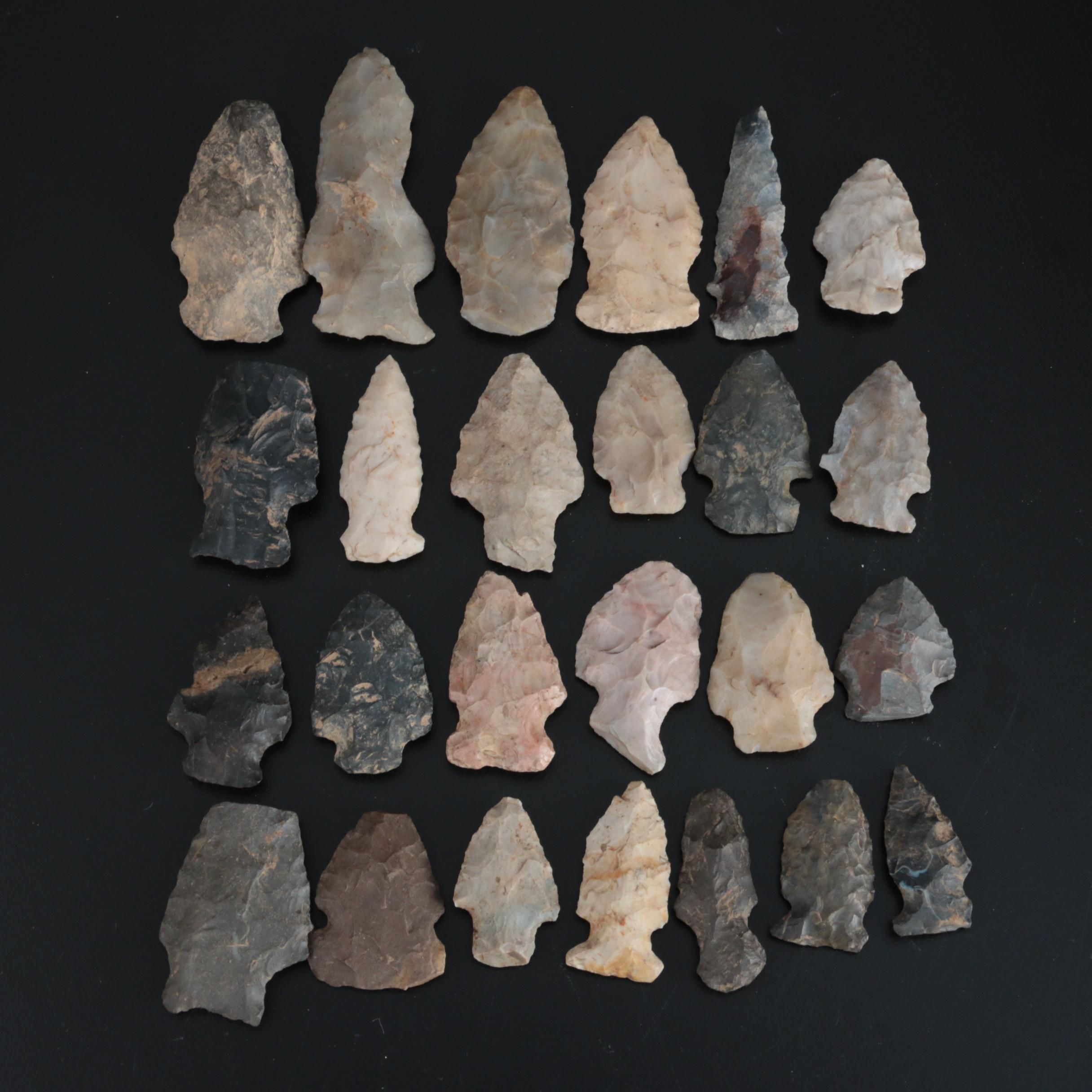 25 Native American Corner and Side Notched Projectile Points