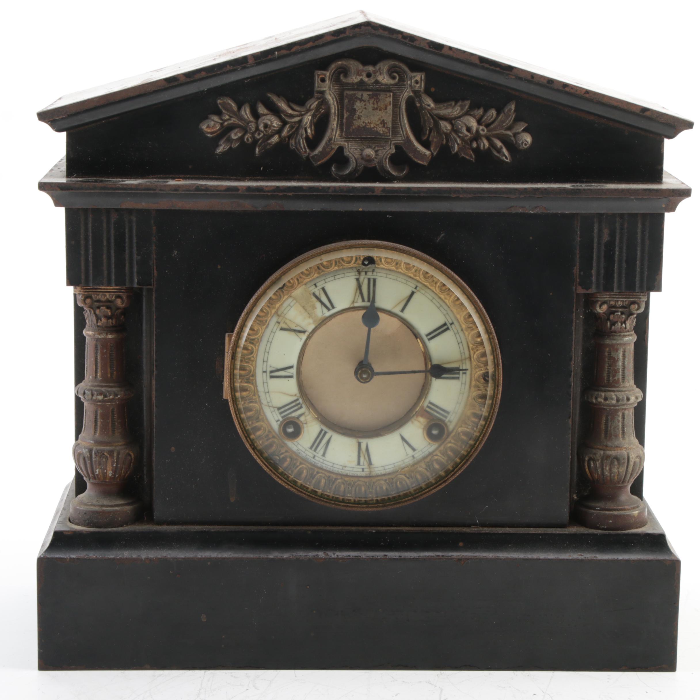Ansonia Clock Co. Iron Mantel Clock, Early 20th Century