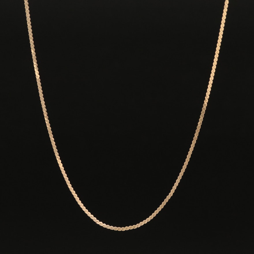 14K Serpentine Chain Necklace