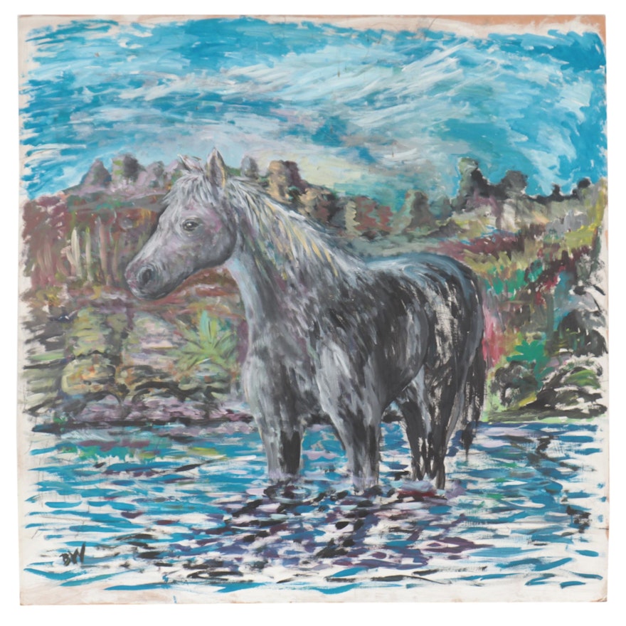 Oil Painting of Horse, Late 20th Century