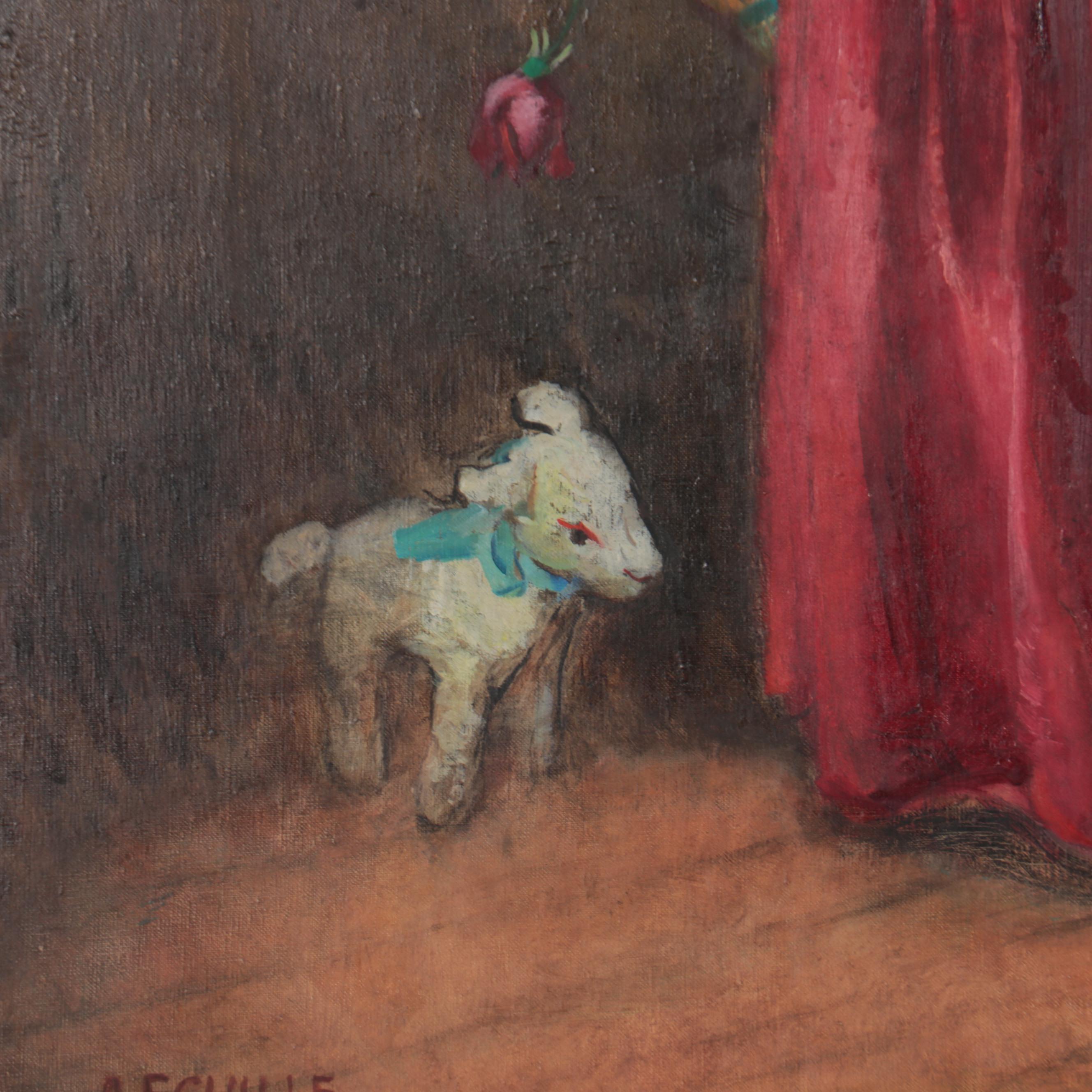 Alice Schille Portrait Oil Painting "Dinah," 1943