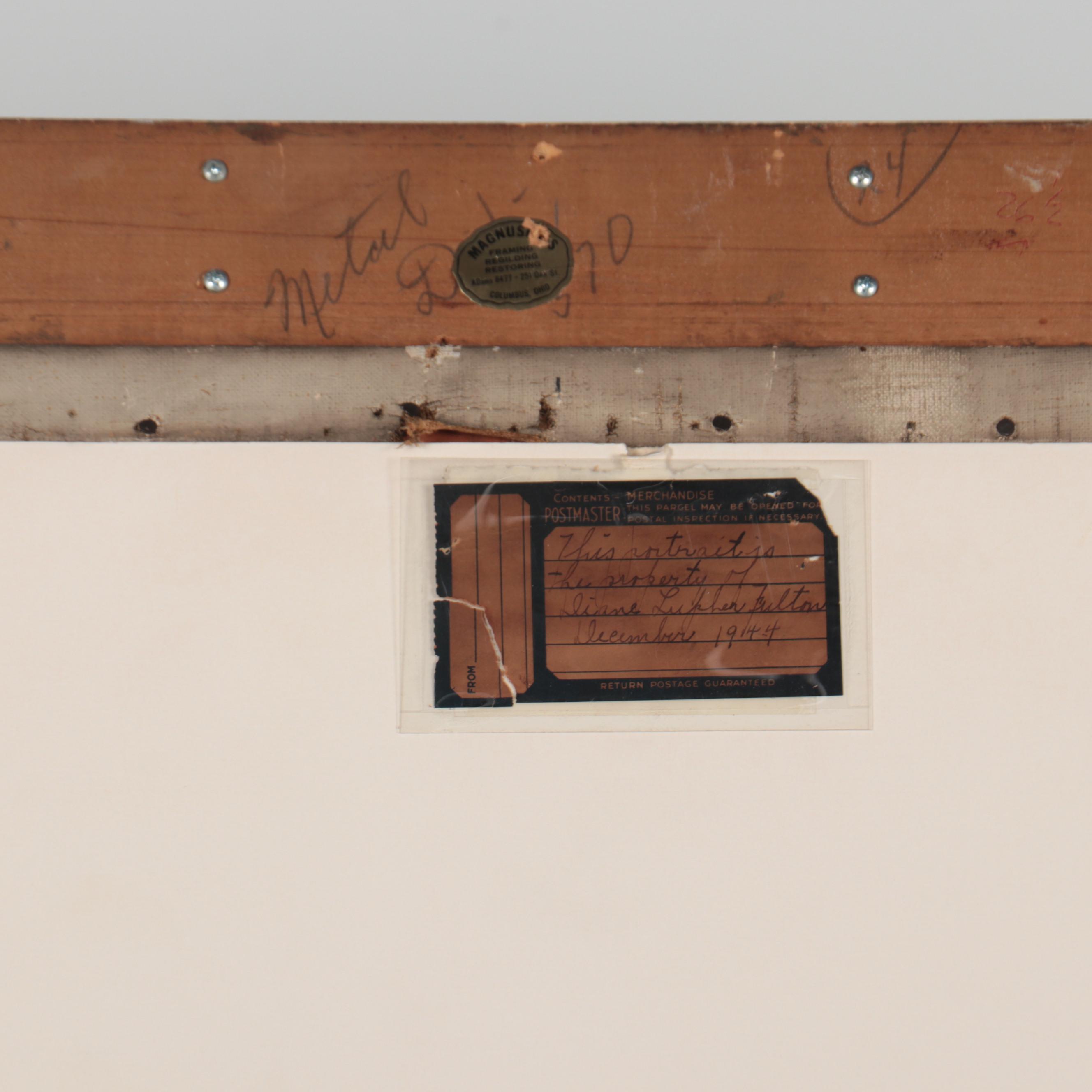 Alice Schille Portrait Oil Painting "Dinah," 1943