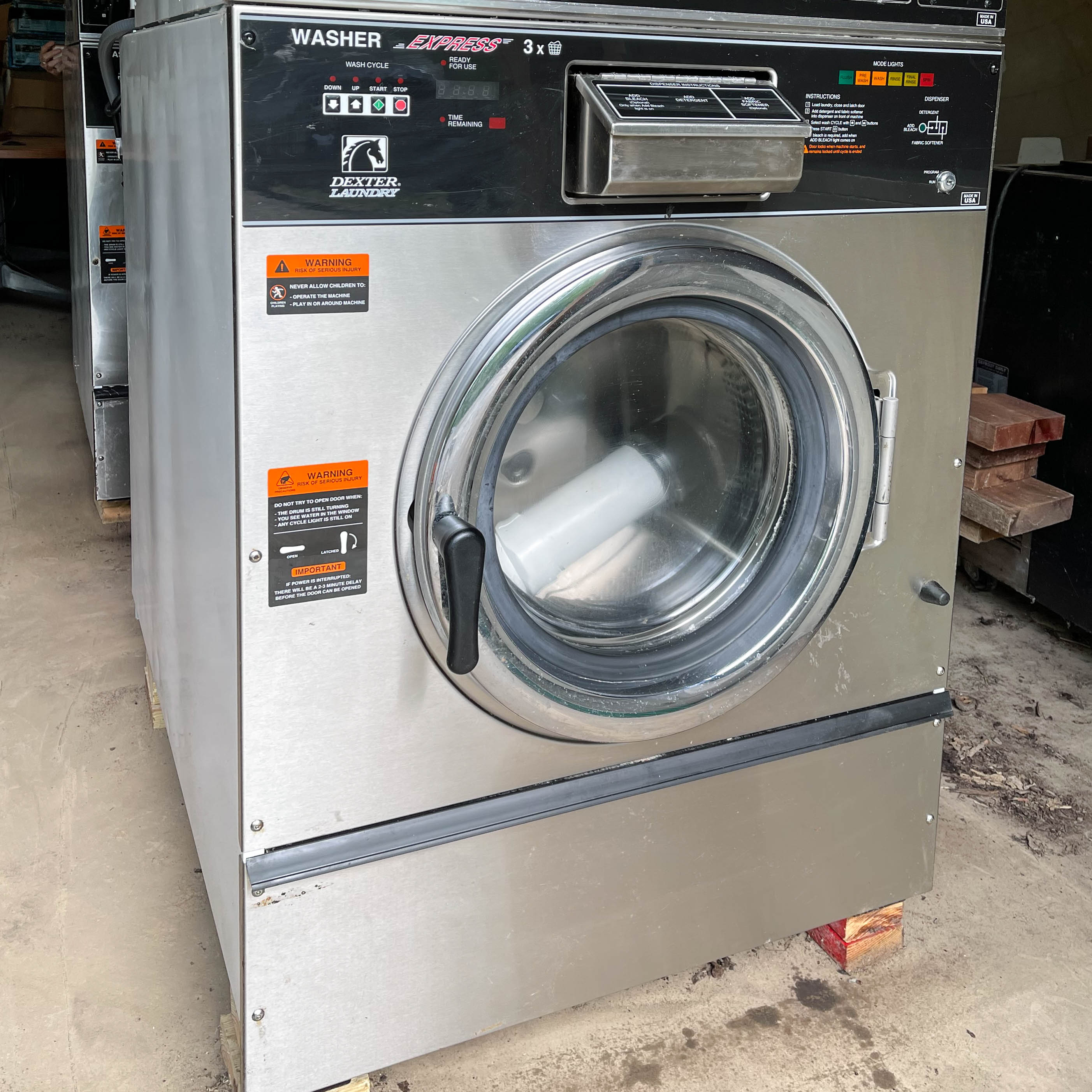 Dexter "Express" Commercial Stack Stainless Washer and Dryer