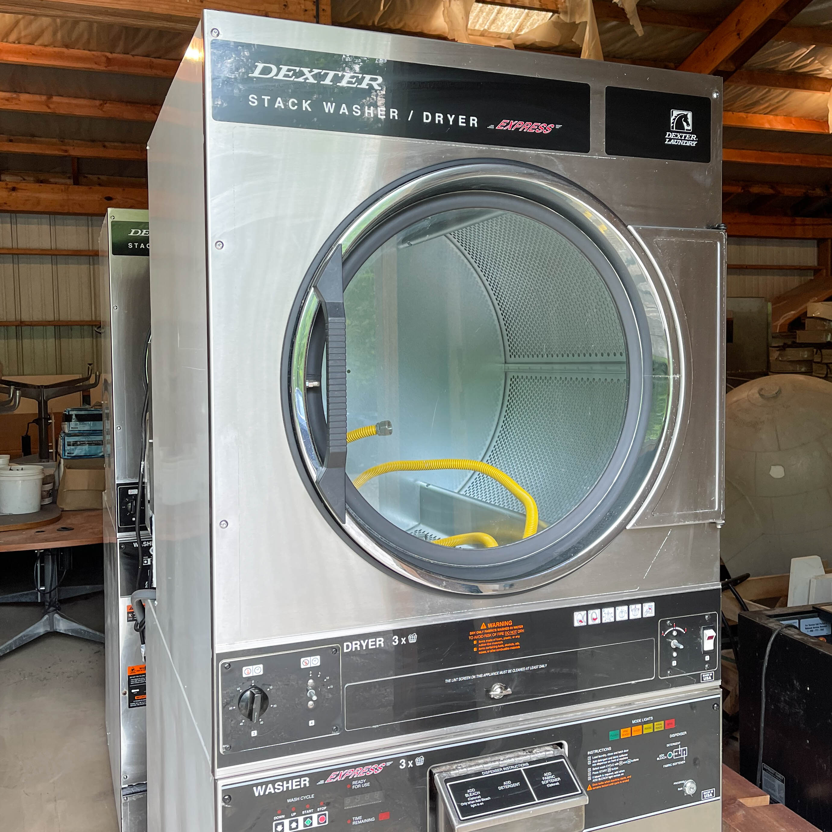 Dexter "Express" Commercial Stack Stainless Washer and Dryer