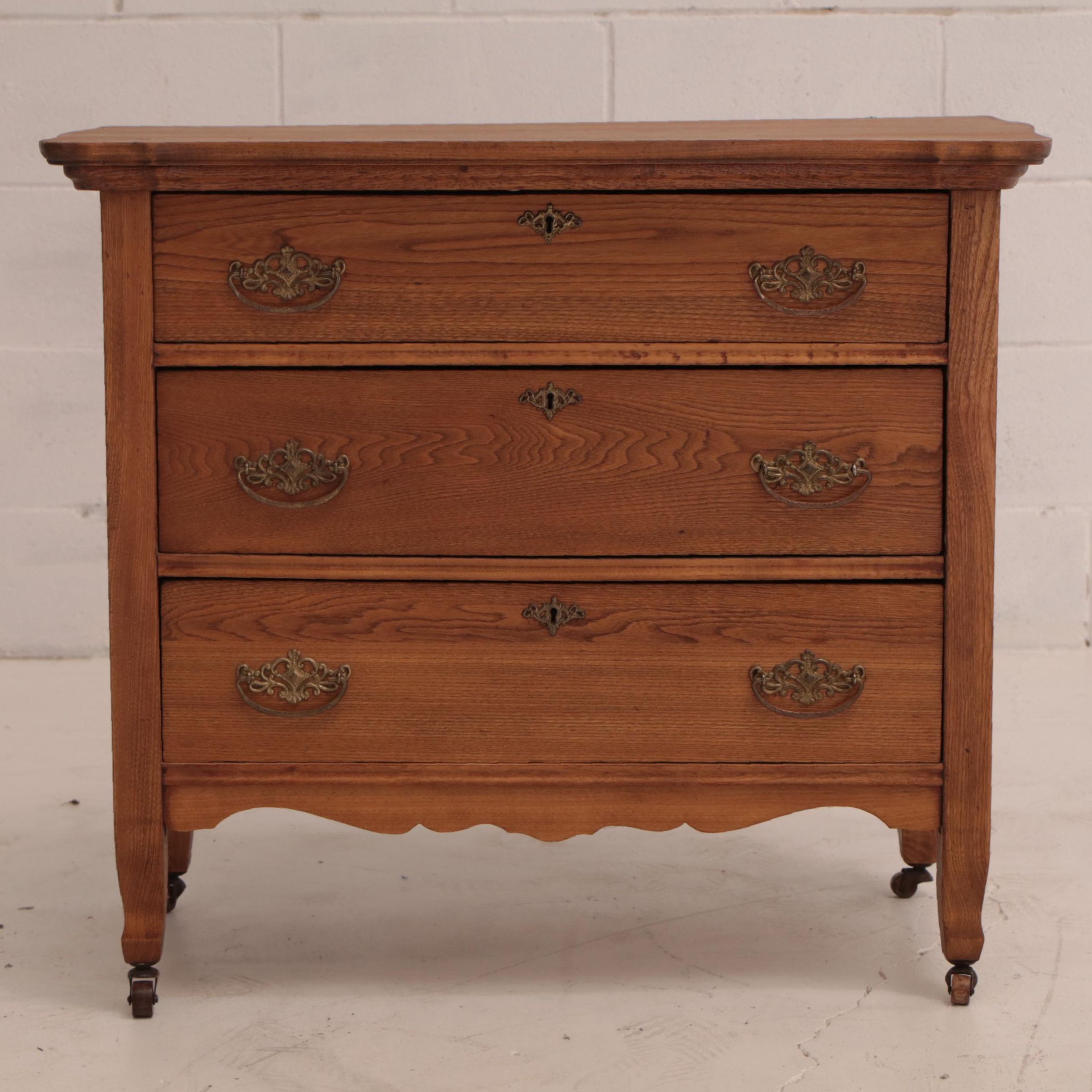Victorian Ash Washstand with Towel Bar, Late 19th or Early 20th Century