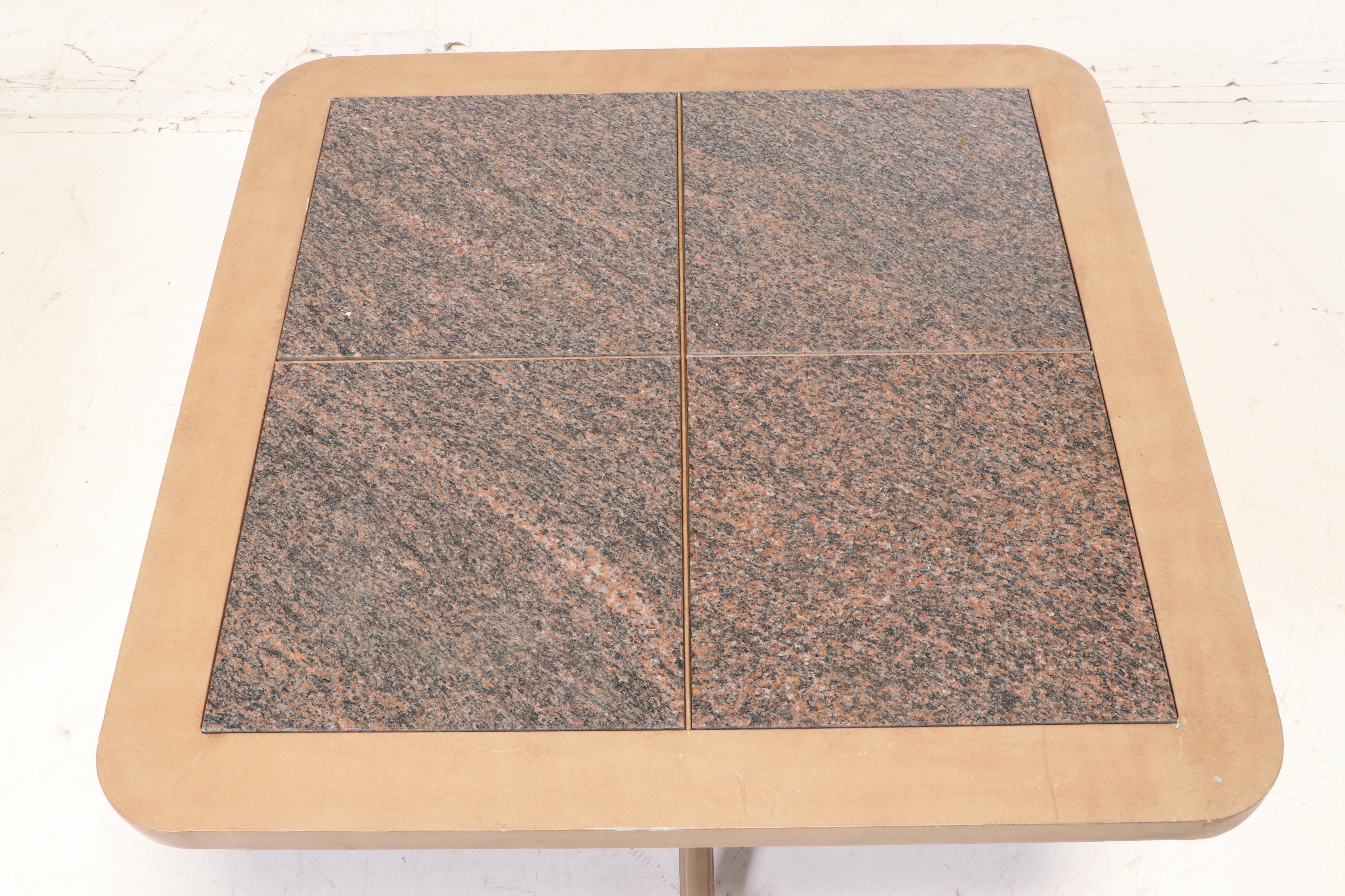 Three Patinated and Cast Aluminum Patio Side Tables