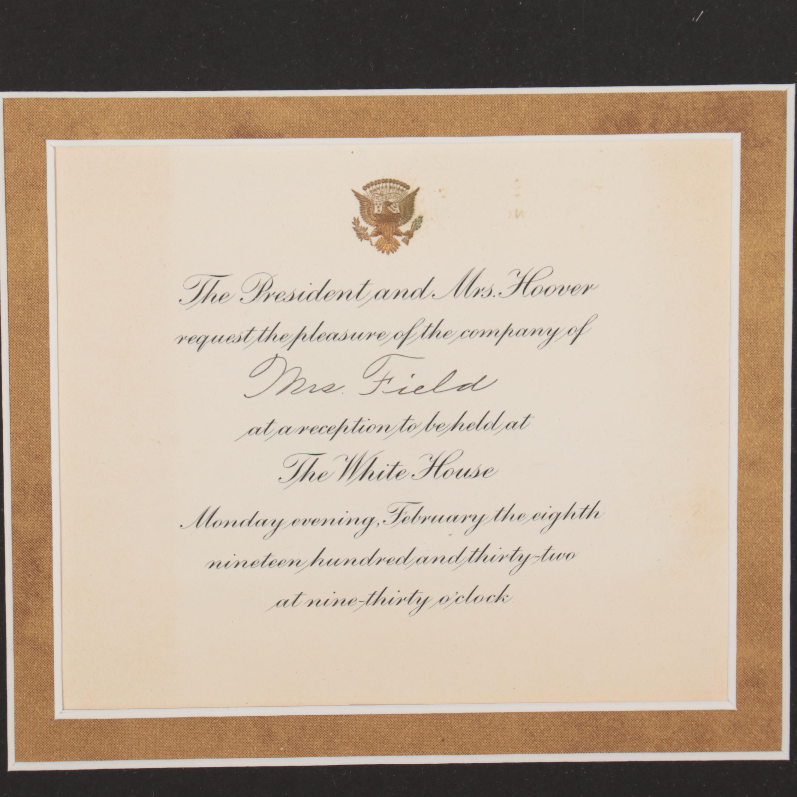 White House Invitations from President Wilson to President Truman