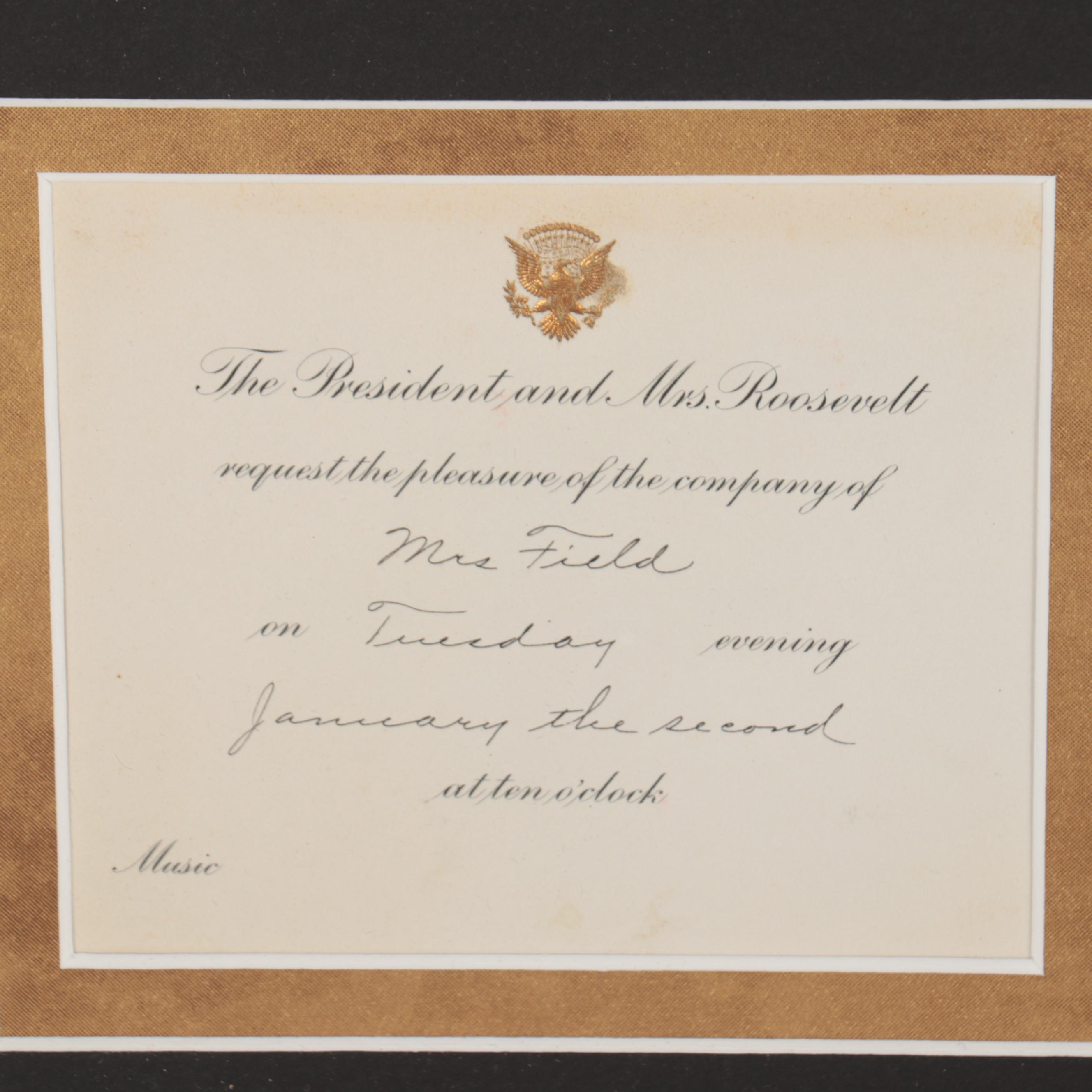 White House Invitations from President Wilson to President Truman