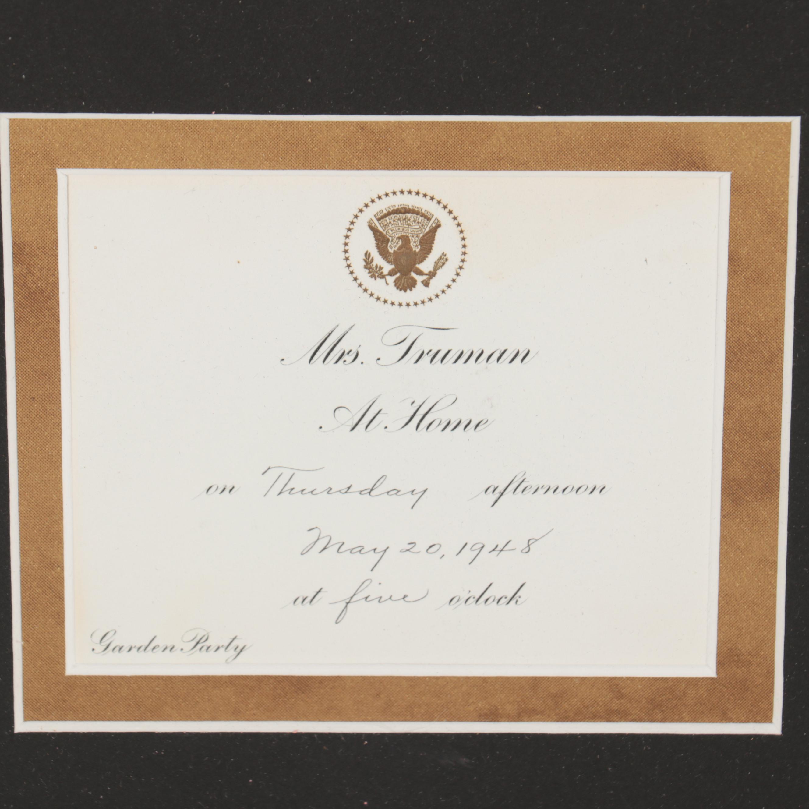 White House Invitations from President Wilson to President Truman