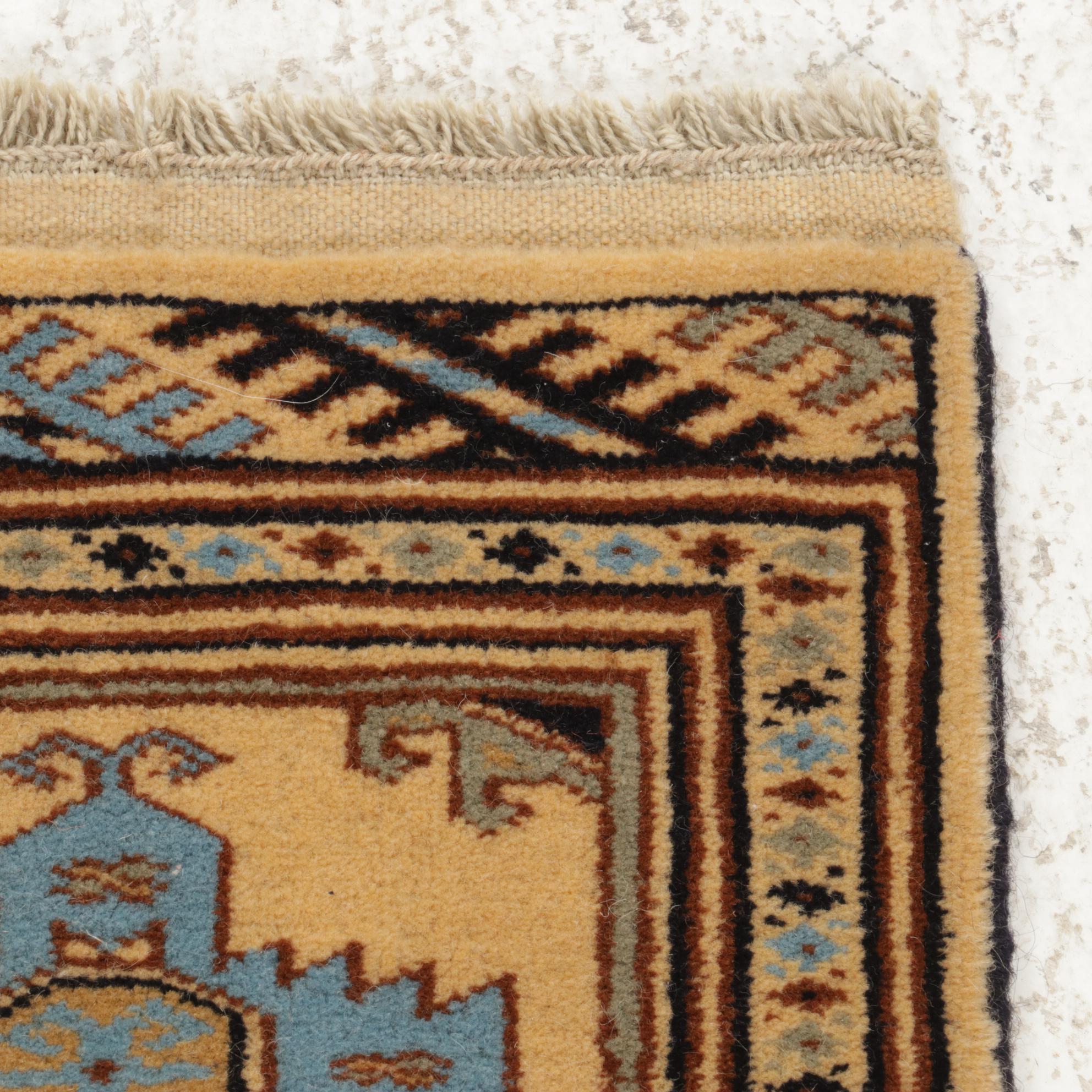 1'1 x 1'2 Hand-Knotted Persian Turkmen Rugs, 1980s