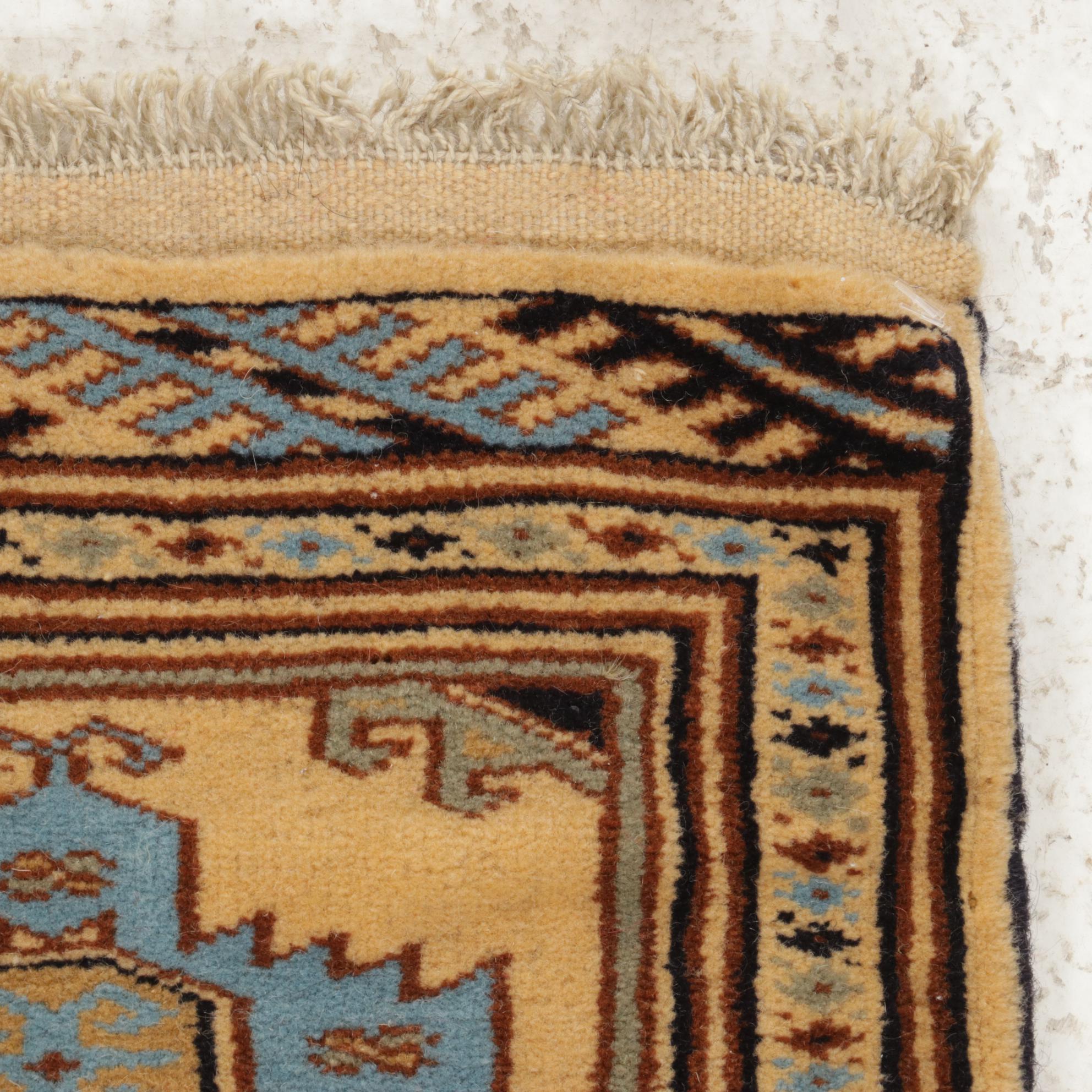 1'1 x 1'2 Hand-Knotted Persian Turkmen Rugs, 1980s