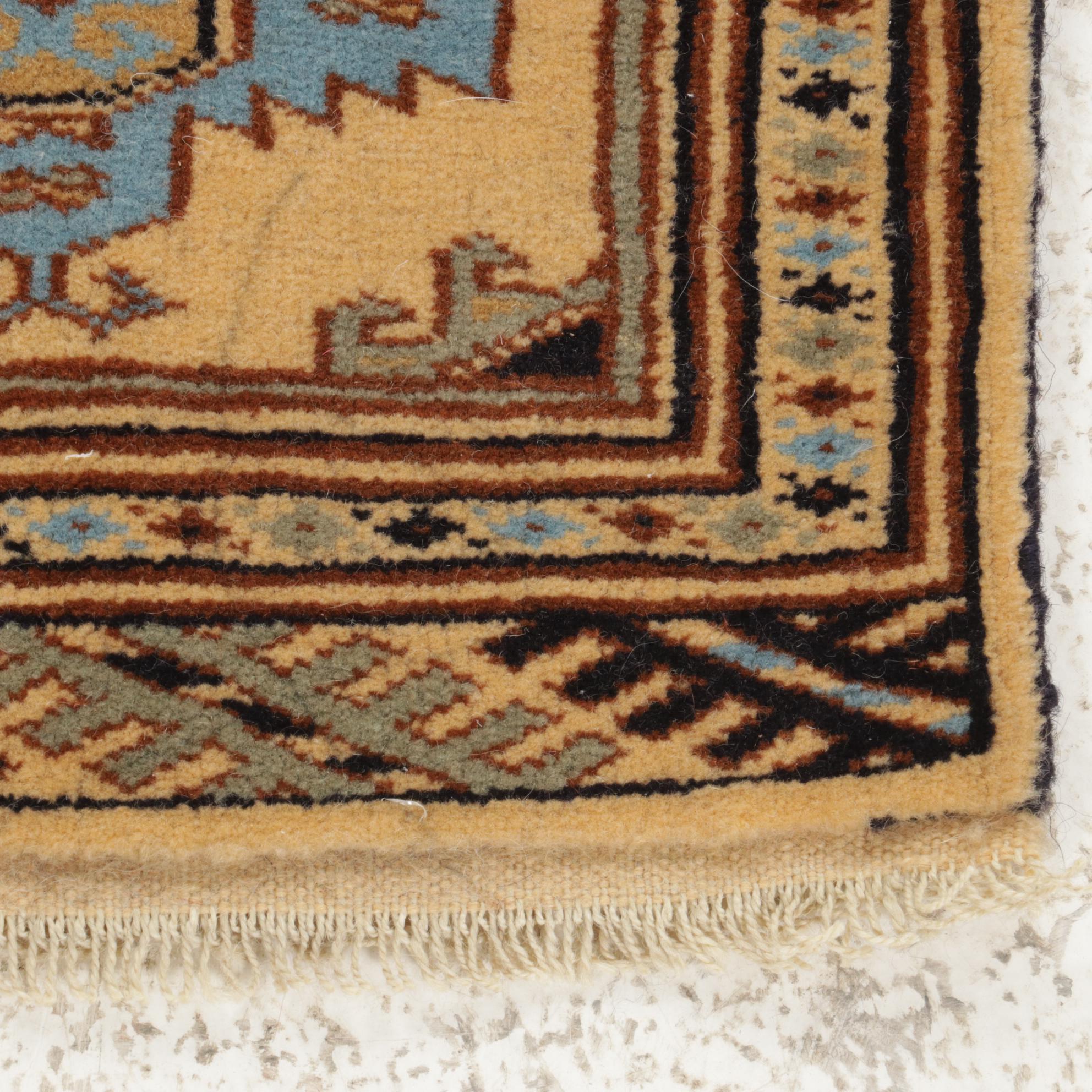 1'1 x 1'2 Hand-Knotted Persian Turkmen Rugs, 1980s