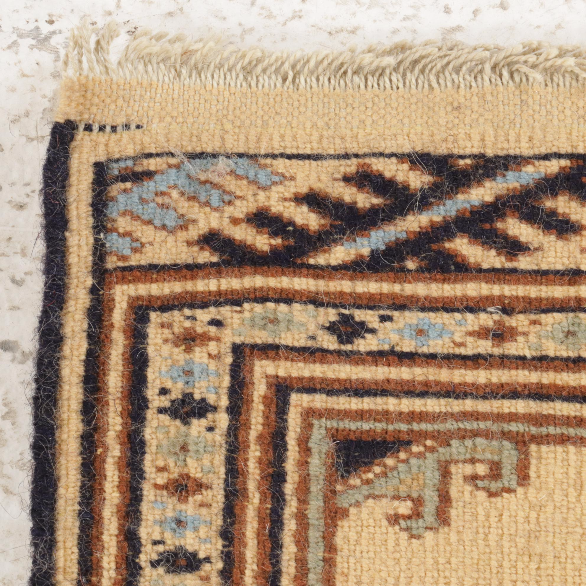 1'1 x 1'2 Hand-Knotted Persian Turkmen Rugs, 1980s