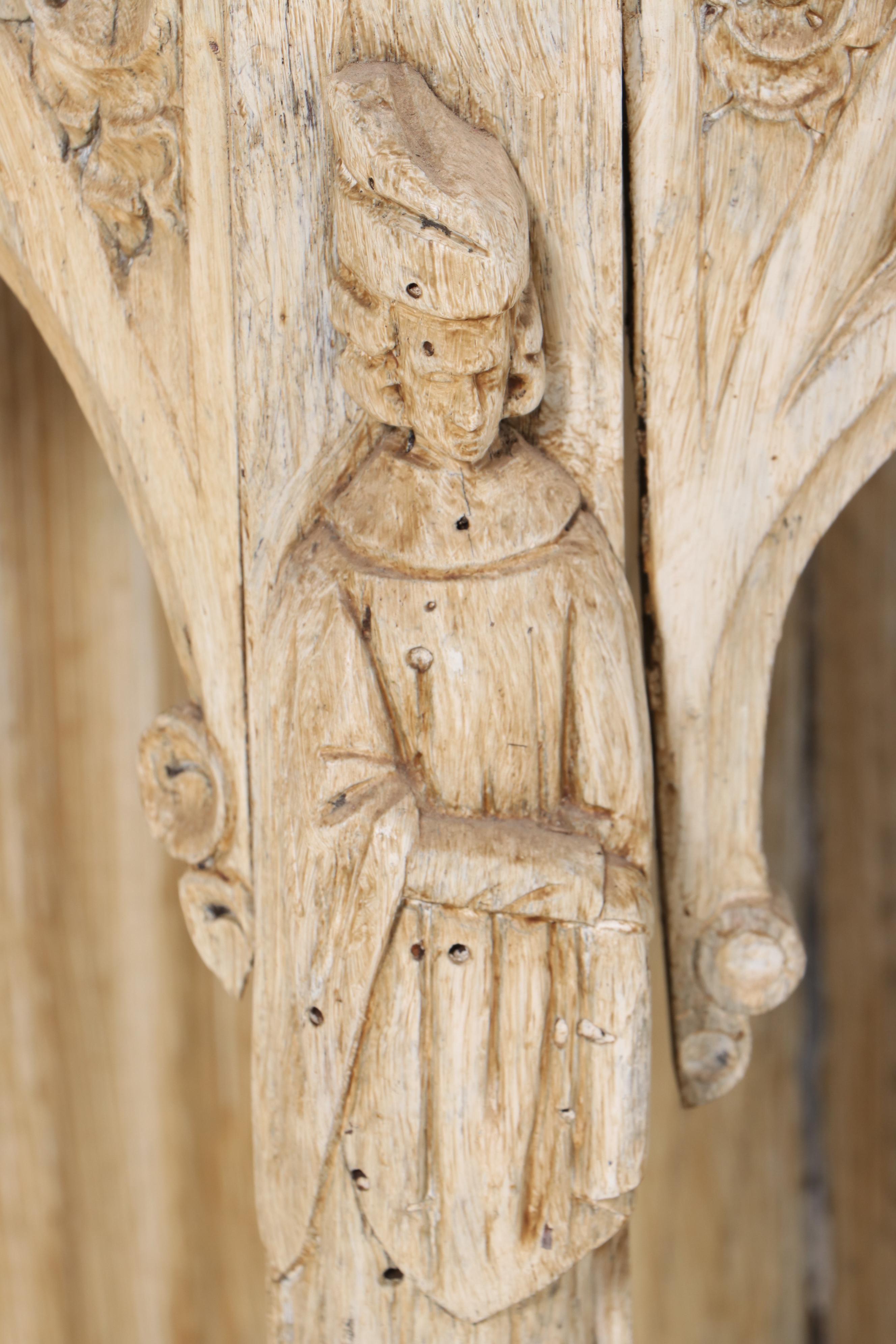 Gothic Revival Carved Limed Oak Hall Table, Late 19th Century