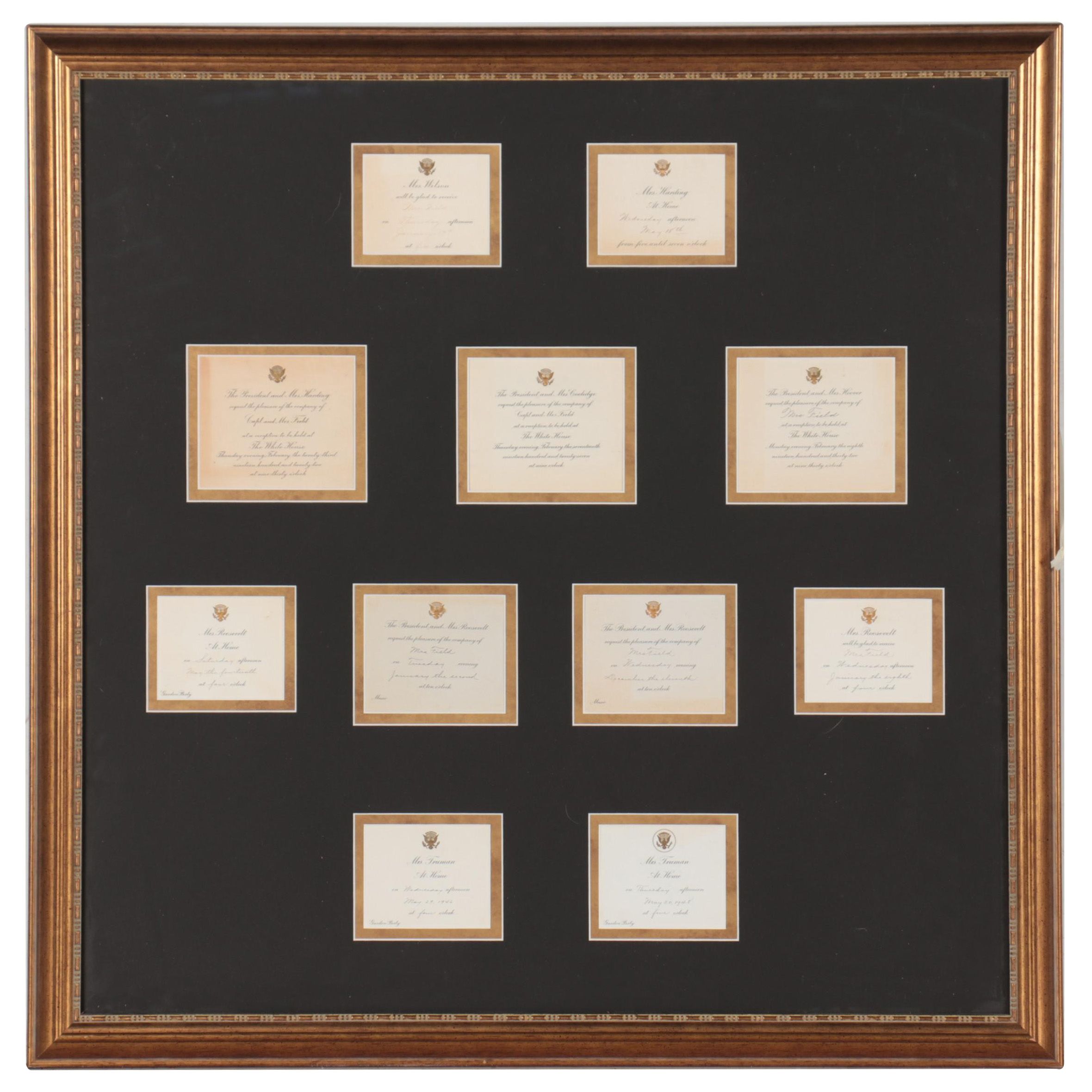 White House Invitations from President Wilson to President Truman