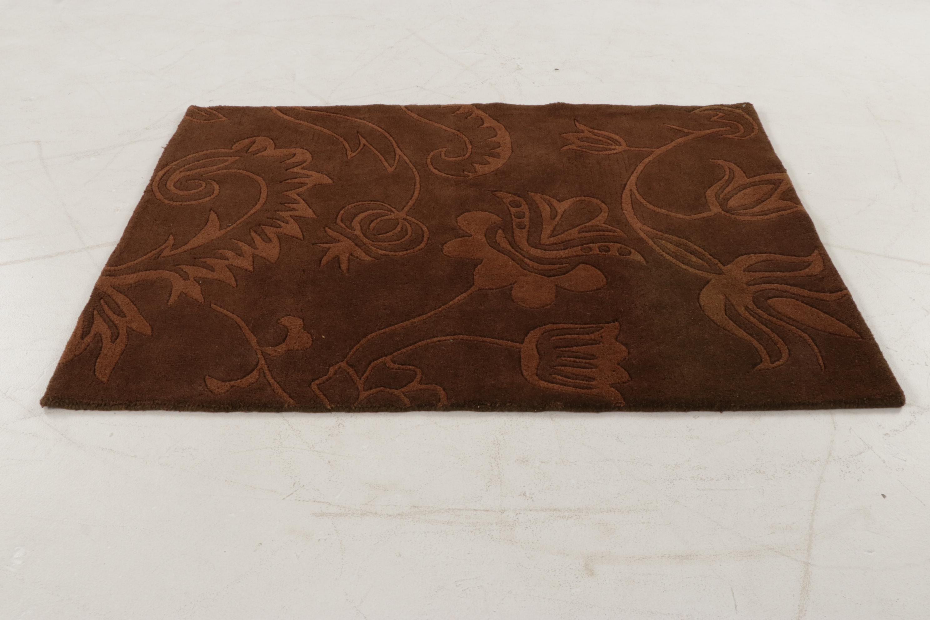 3'11 x 5'5 Hand-Tufted Indian Modern Style Rug, 2010s