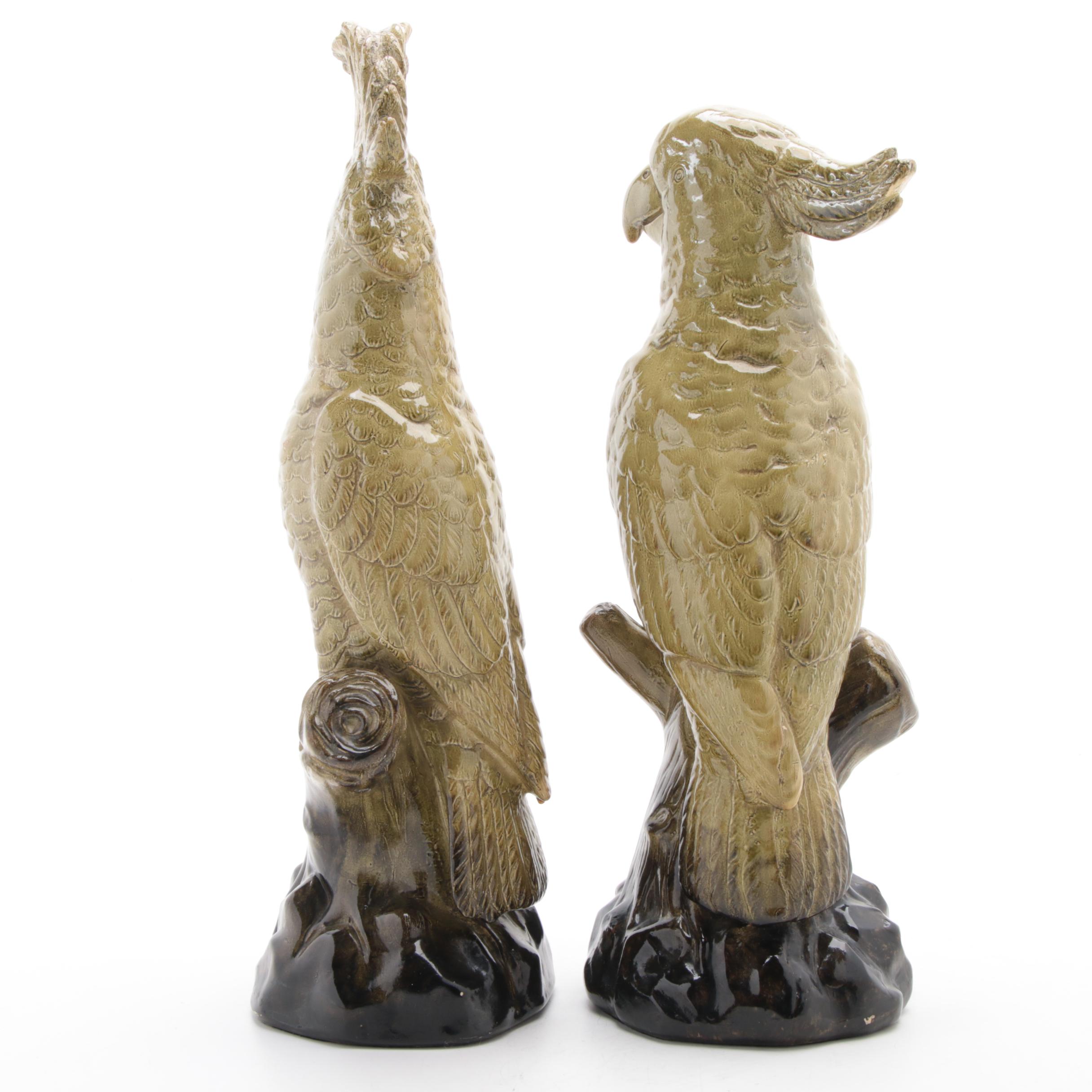 Borghese Ceramic Cockatoo Figurines