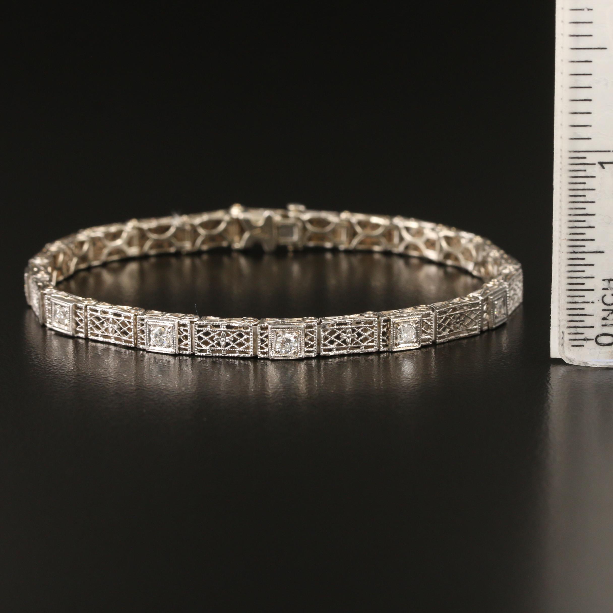 Art Deco Kohn & Co. 14K Diamond Bracelet