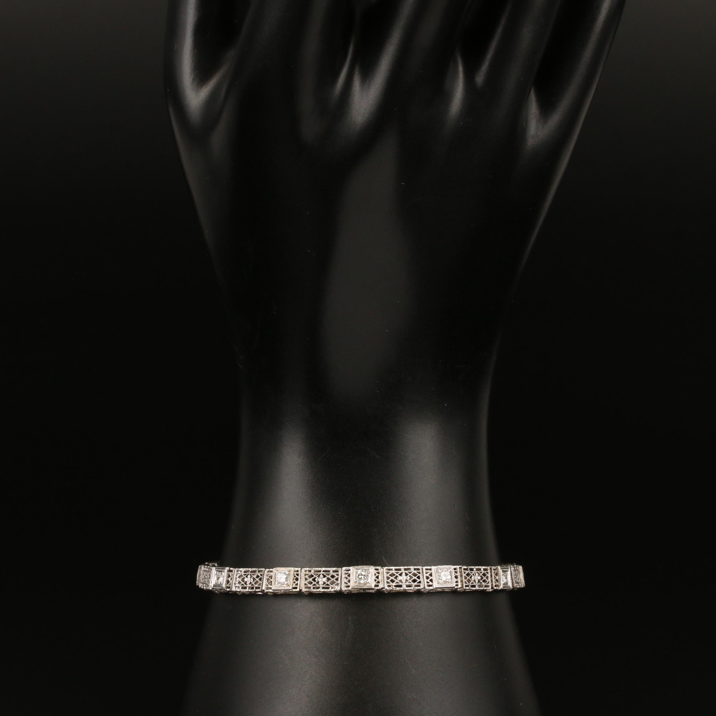 Art Deco Kohn & Co. 14K Diamond Bracelet