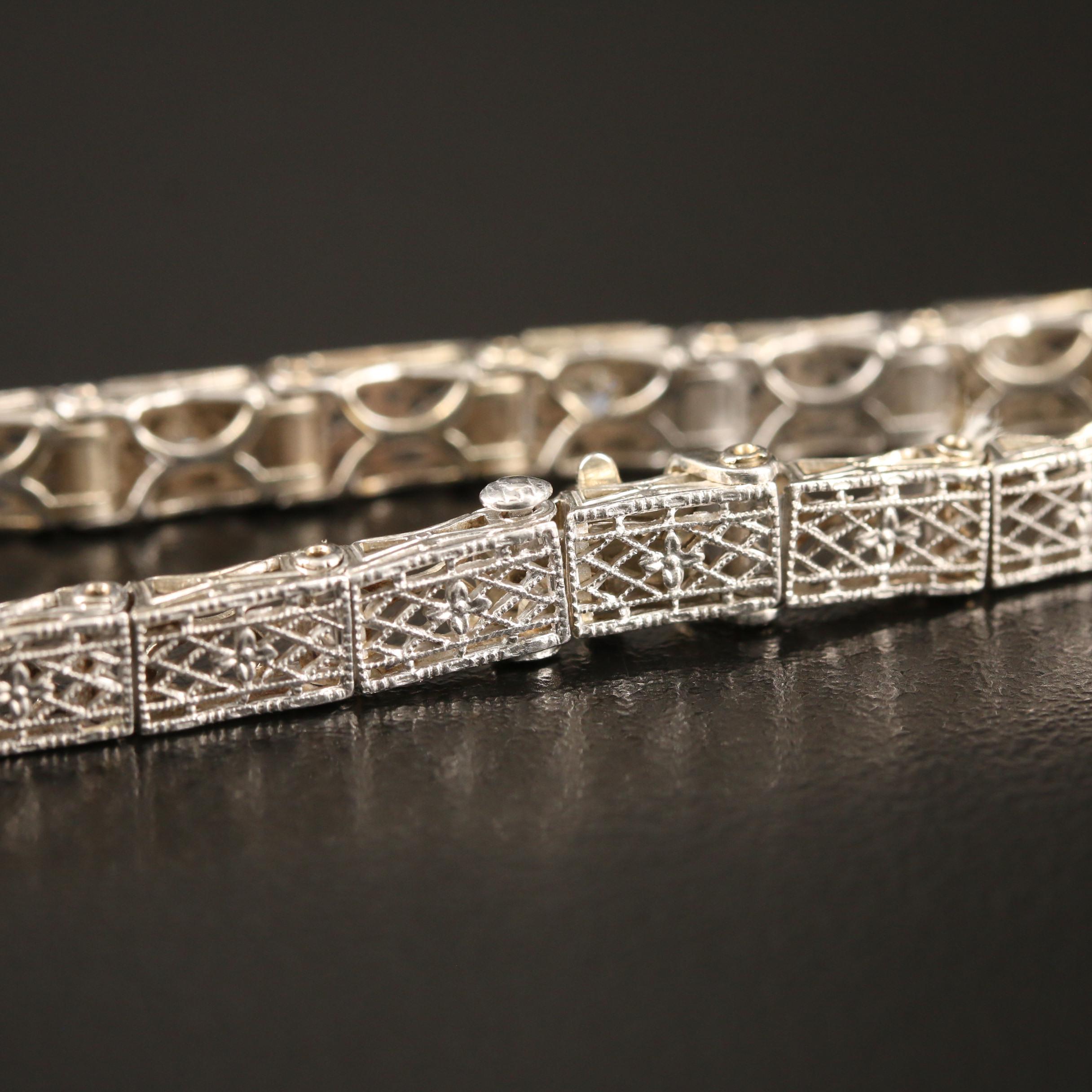 Art Deco Kohn & Co. 14K Diamond Bracelet