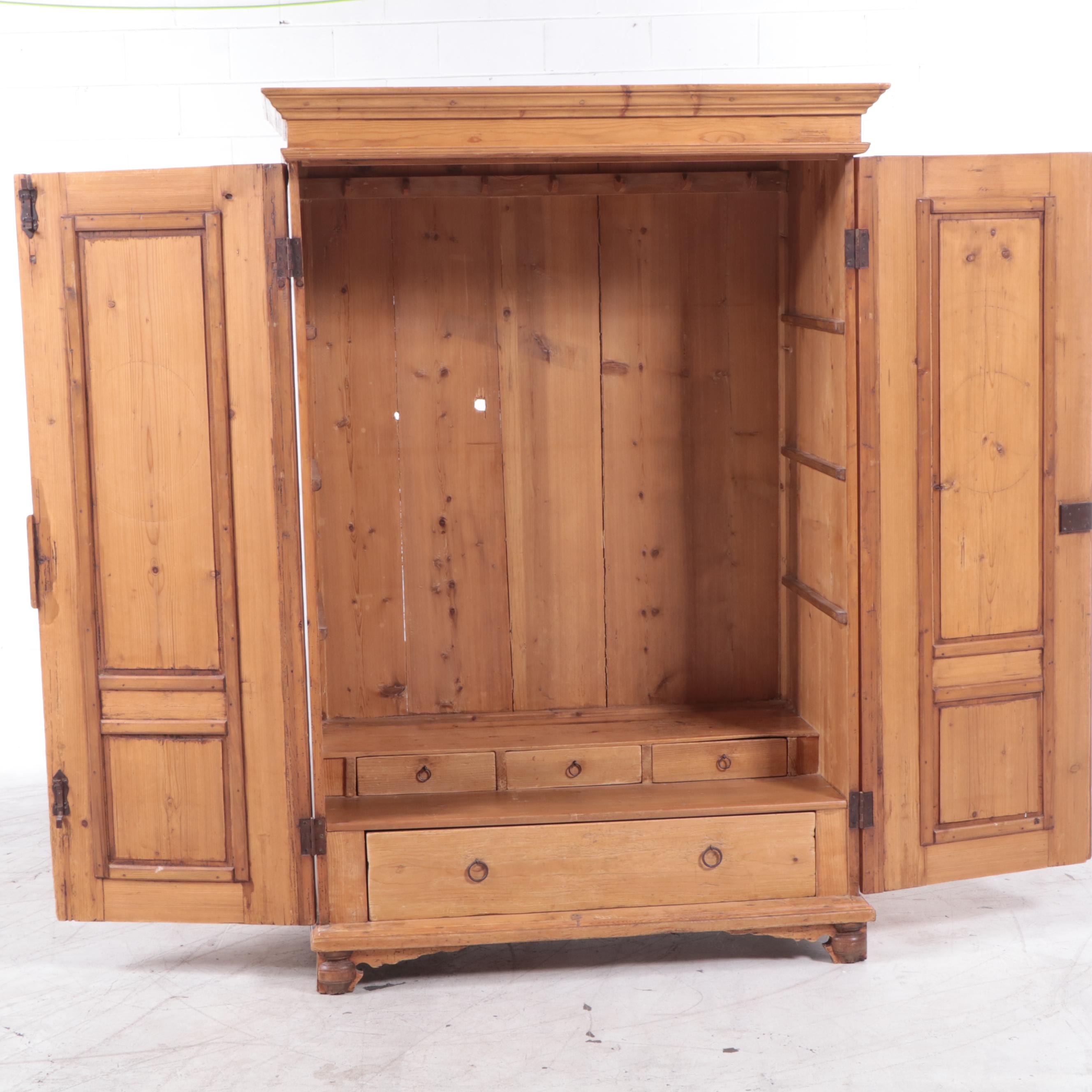 Rustic Style Pine Armoire/Media Cabinet
