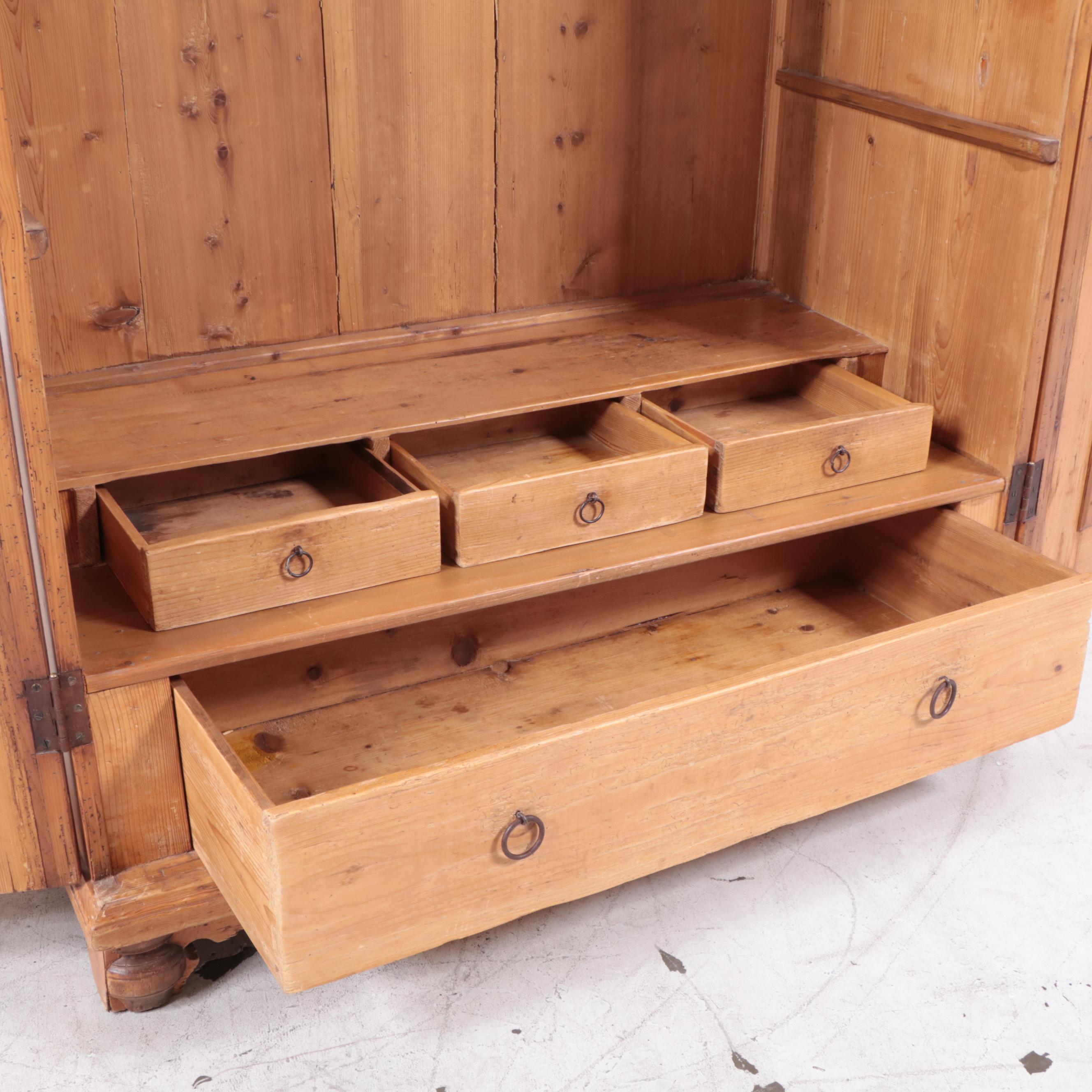 Rustic Style Pine Armoire/Media Cabinet