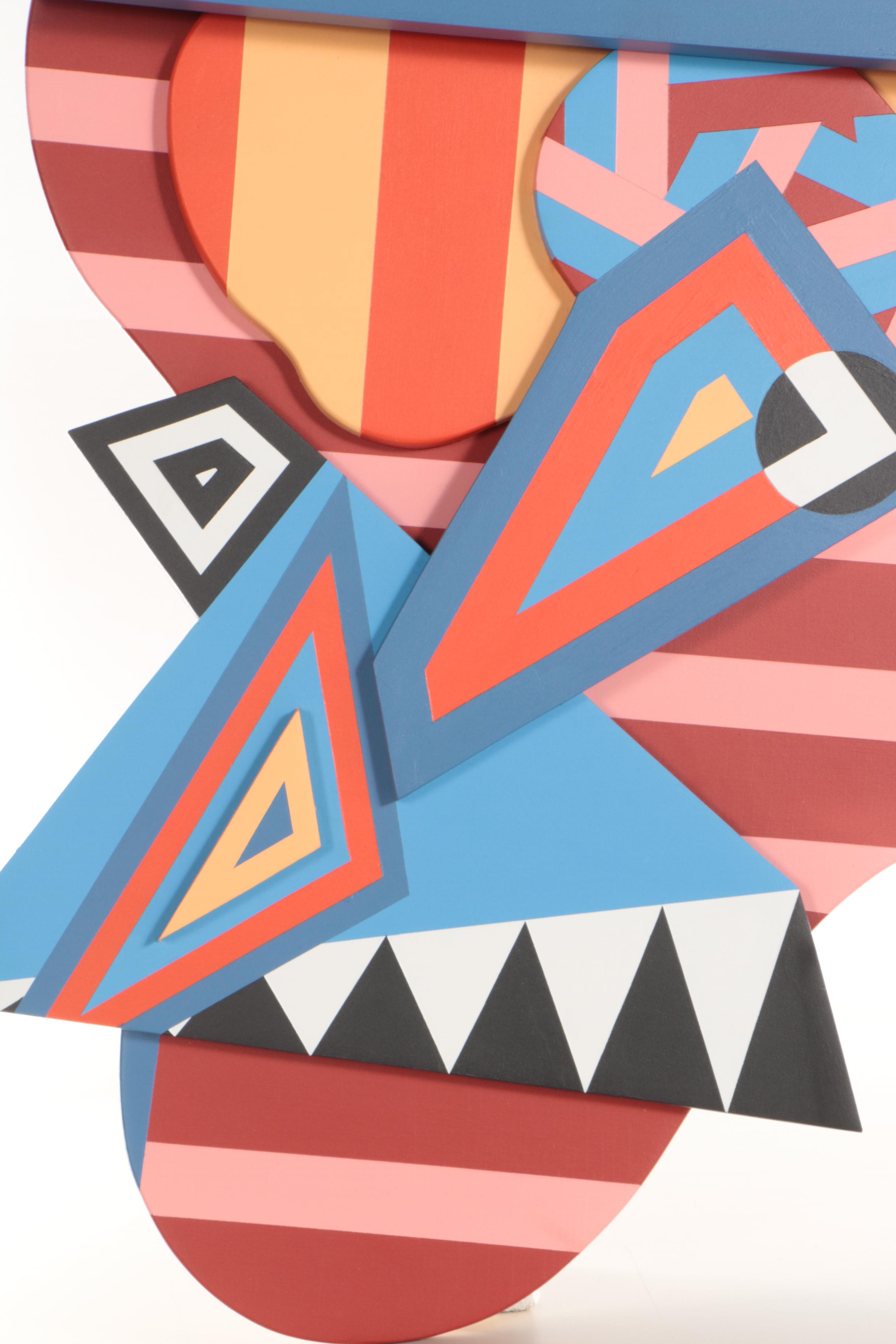 Chase Melendez Abstract Painted Wood Sculpture, 2021